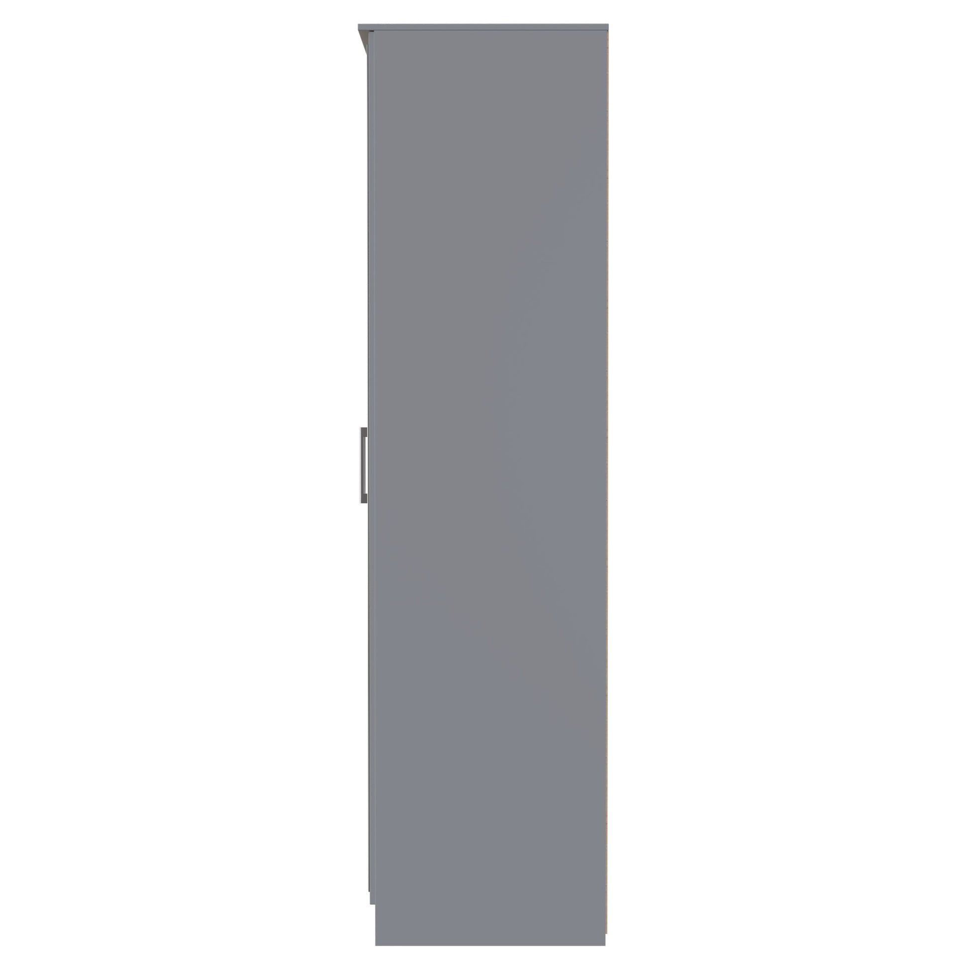 Destiny Dust Grey 2 Door Wardrobe With Mirror Left Door Sheffield Discount Furniture