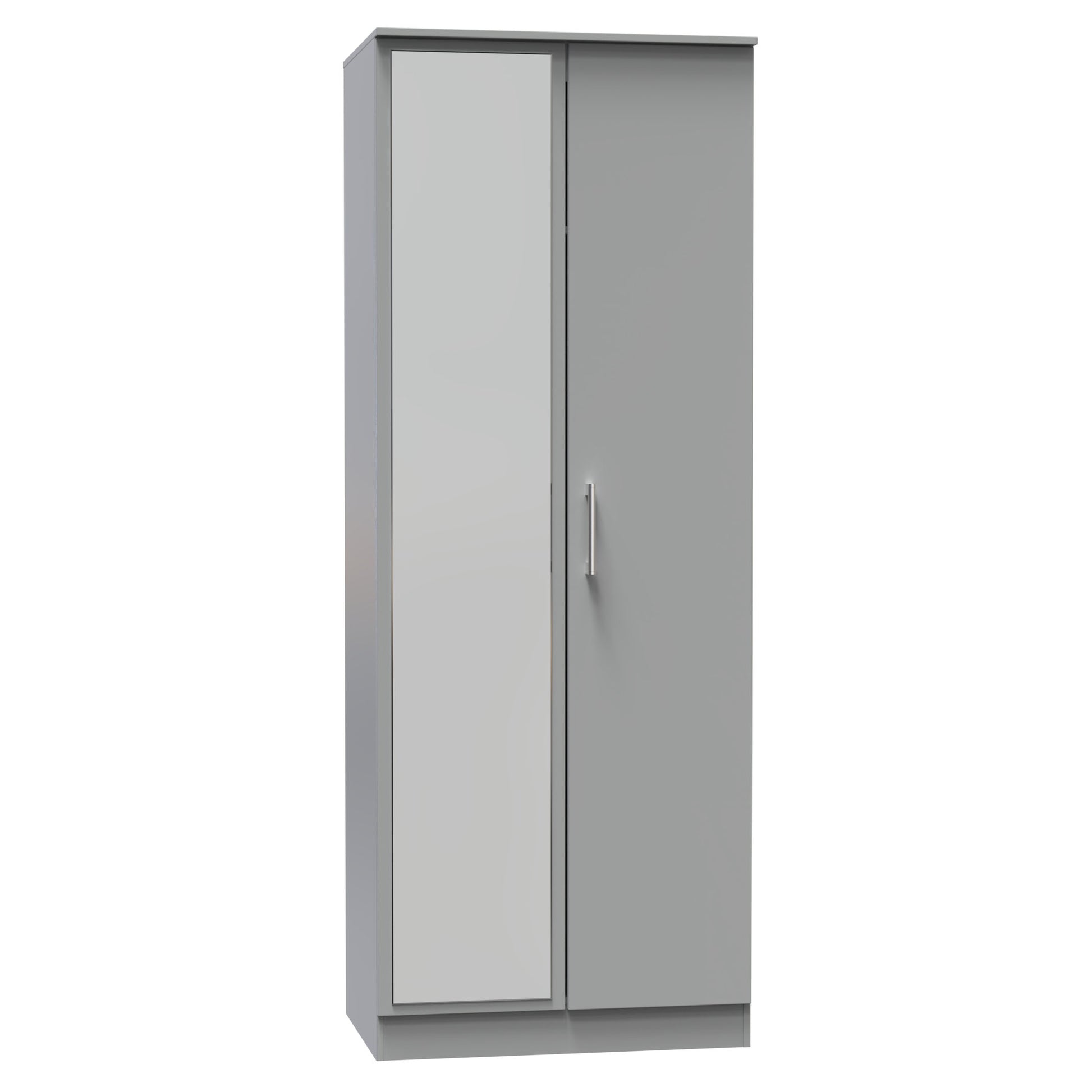 Destiny Dust Grey 2 Door Wardrobe With Mirror Left Door Sheffield Discount Furniture