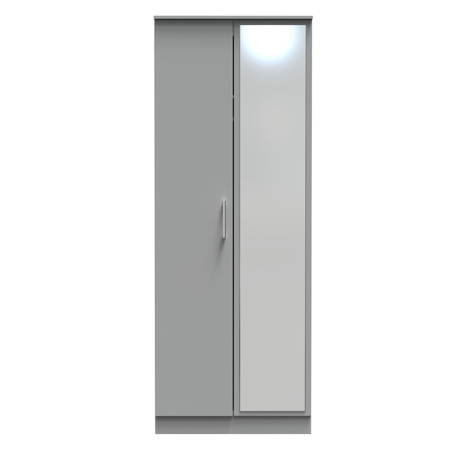 Destiny Dust Grey 2 Door Wardrobe With Mirror Right Door Sheffield Discount Furniture