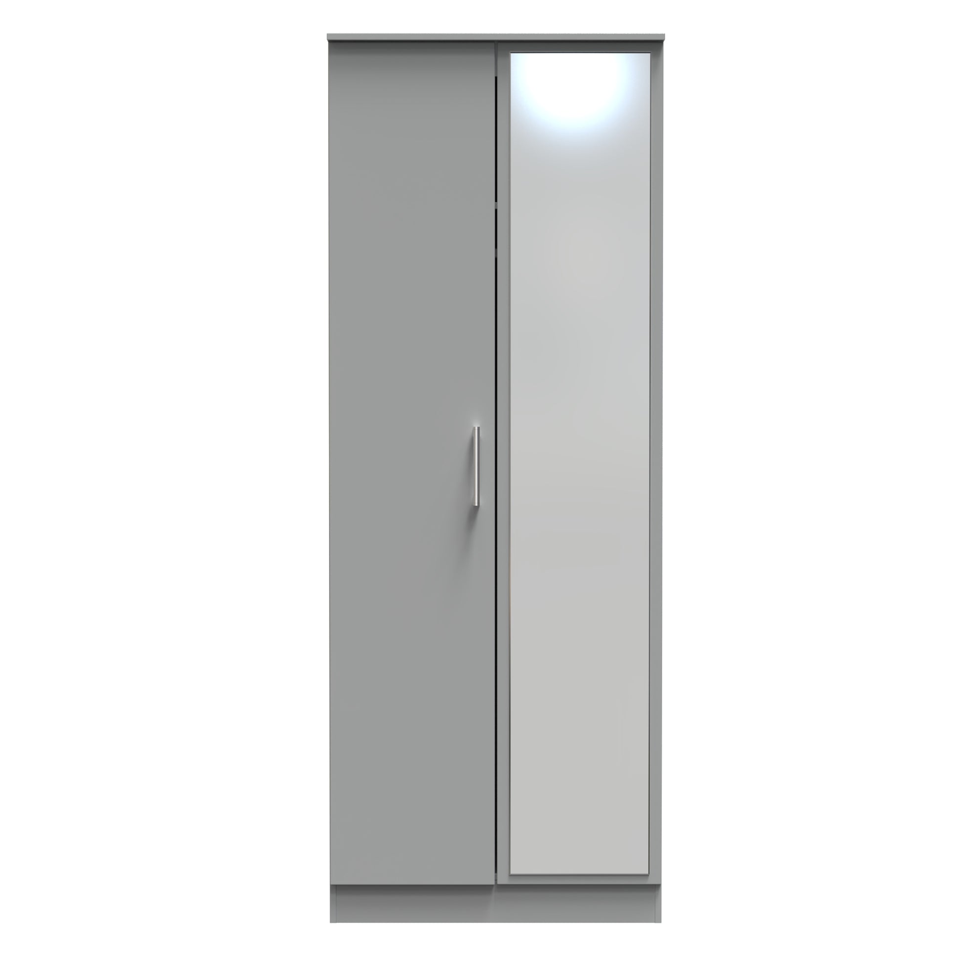 Destiny Dust Grey 2 Door Wardrobe With Mirror Right Door Sheffield Discount Furniture