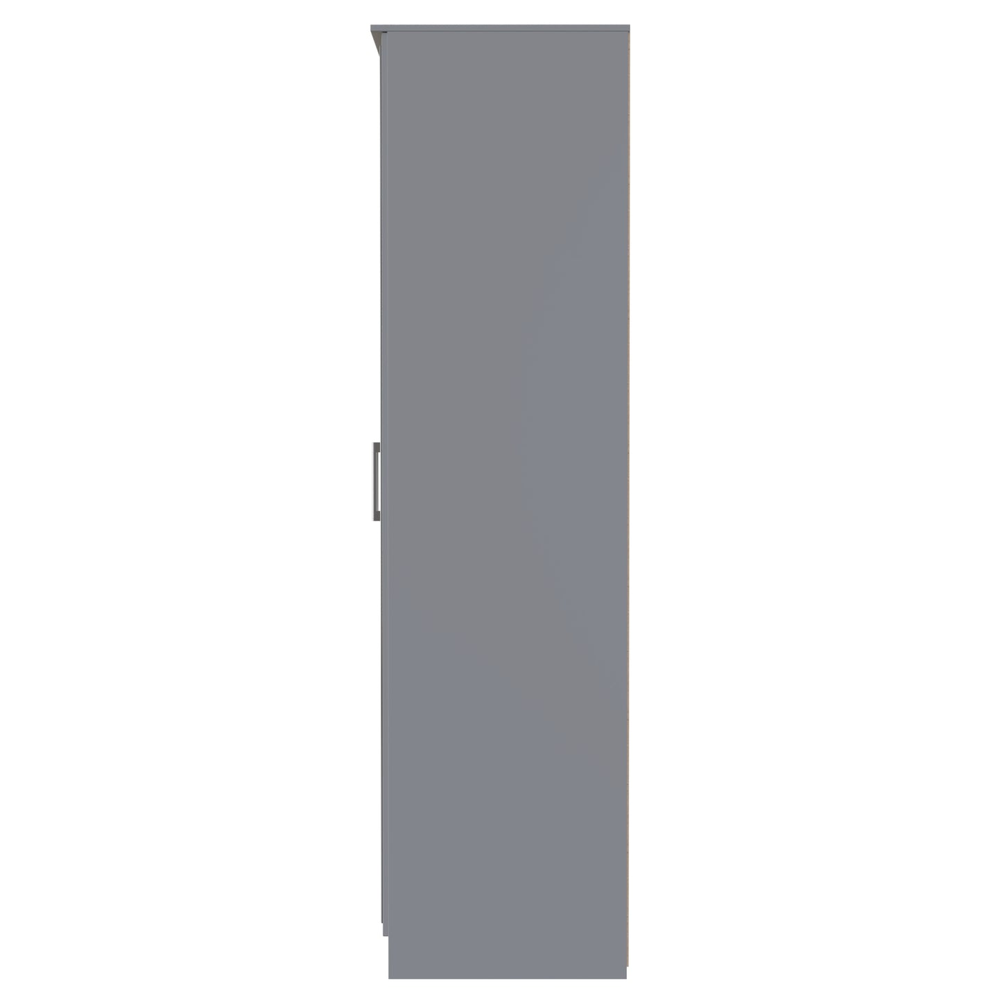 Destiny Dust Grey 2 Door Wardrobe With Mirror Right Door Sheffield Discount Furniture