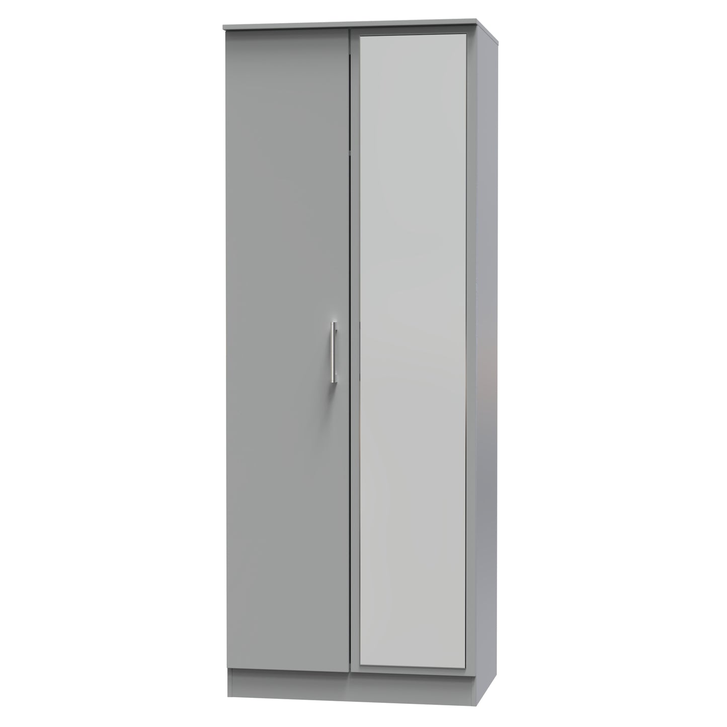 Destiny Dust Grey 2 Door Wardrobe With Mirror Right Door Sheffield Discount Furniture