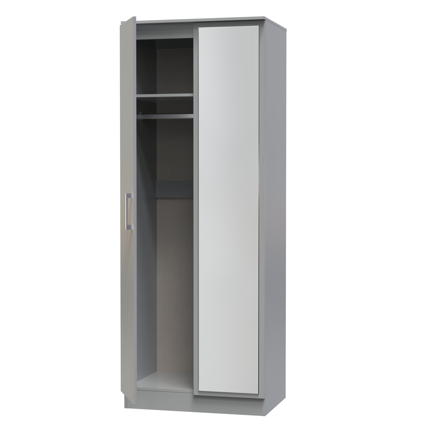 Destiny Dust Grey 2 Door Wardrobe With Mirror Right Door Sheffield Discount Furniture