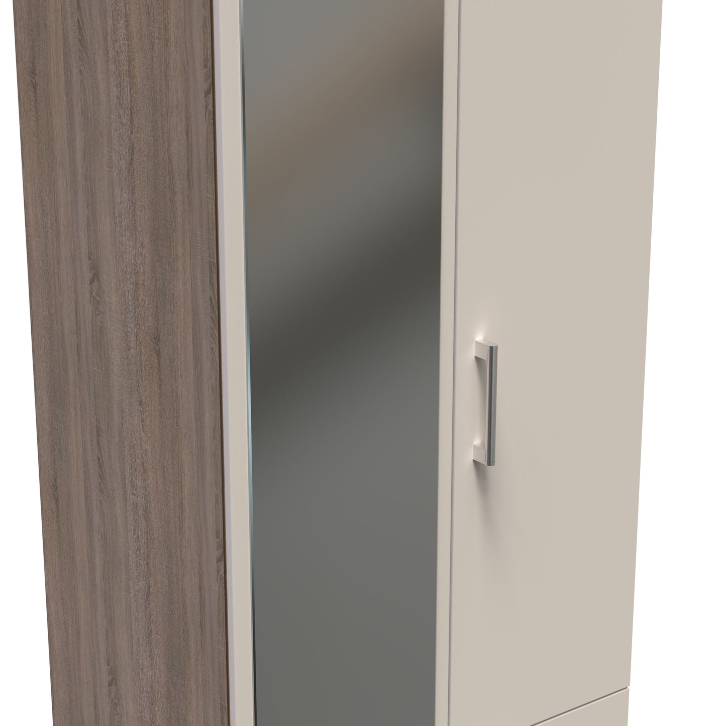 Sorrento 2 Door 2 Drawer Wardrobe With Mirror Left Door Sheffield Discount Furniture