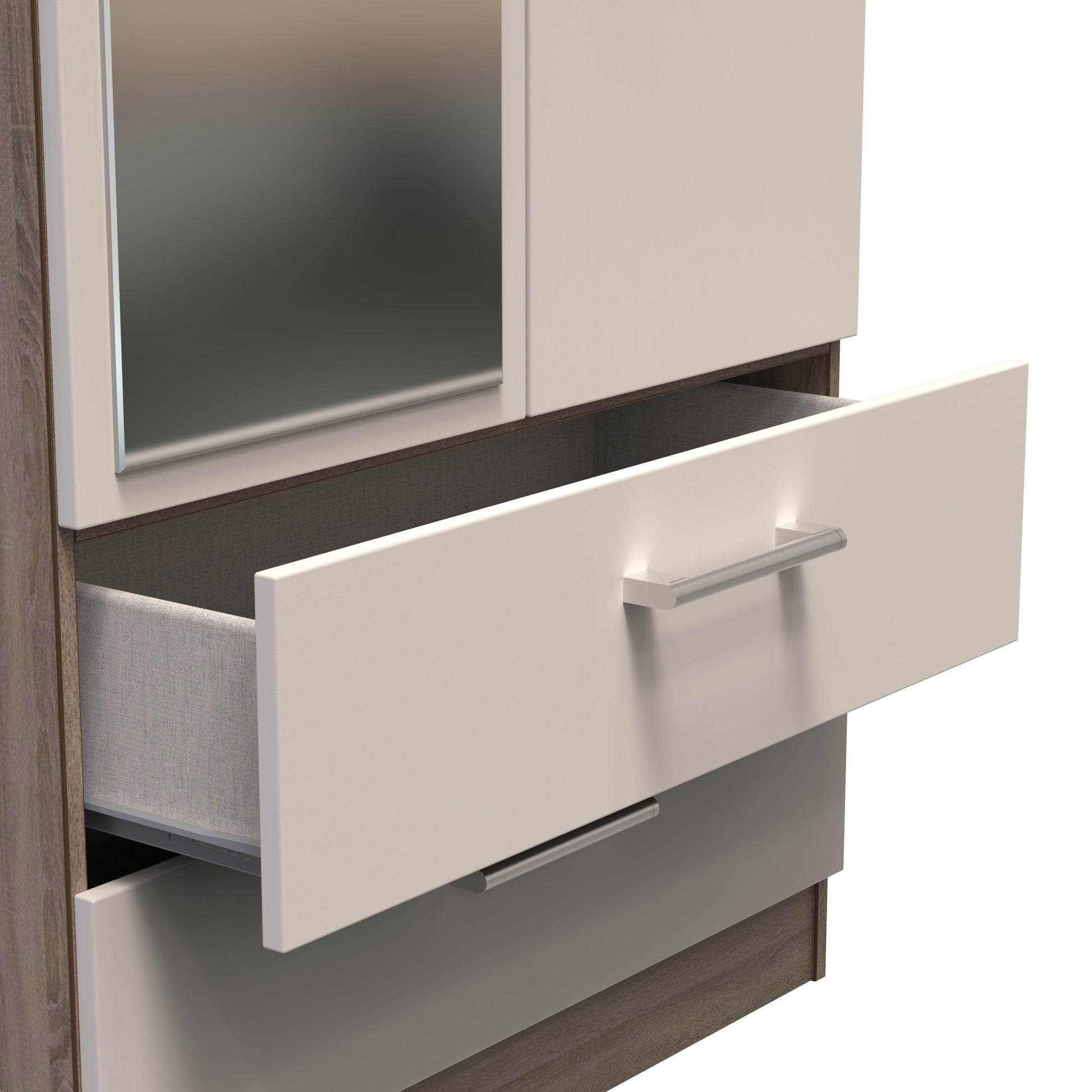Sorrento 2 Door 2 Drawer Wardrobe With Mirror Left Door Sheffield Discount Furniture