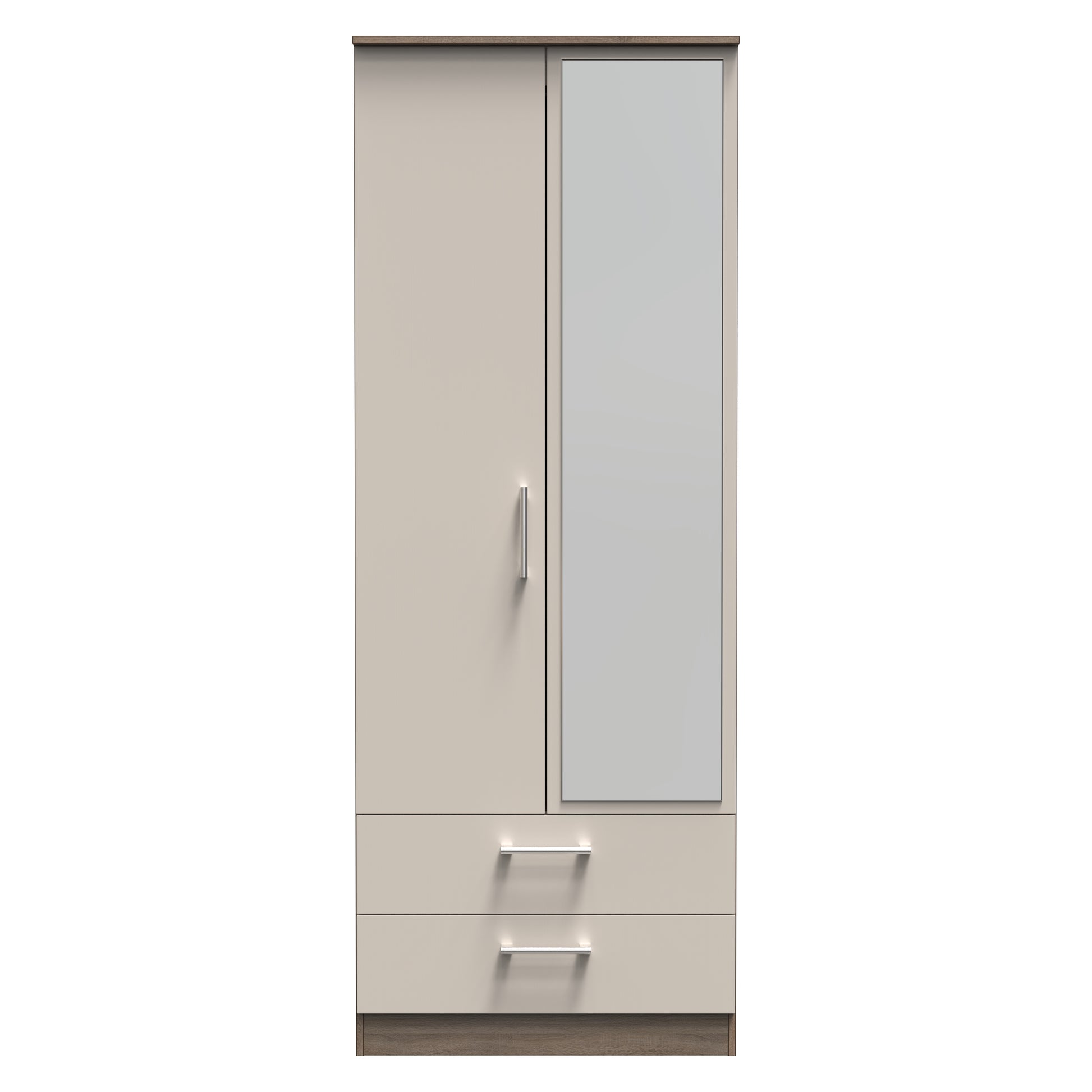 Sorrento 2 Door 2 Drawer Wardrobe With Mirror Right Door Sheffield Discount Furniture