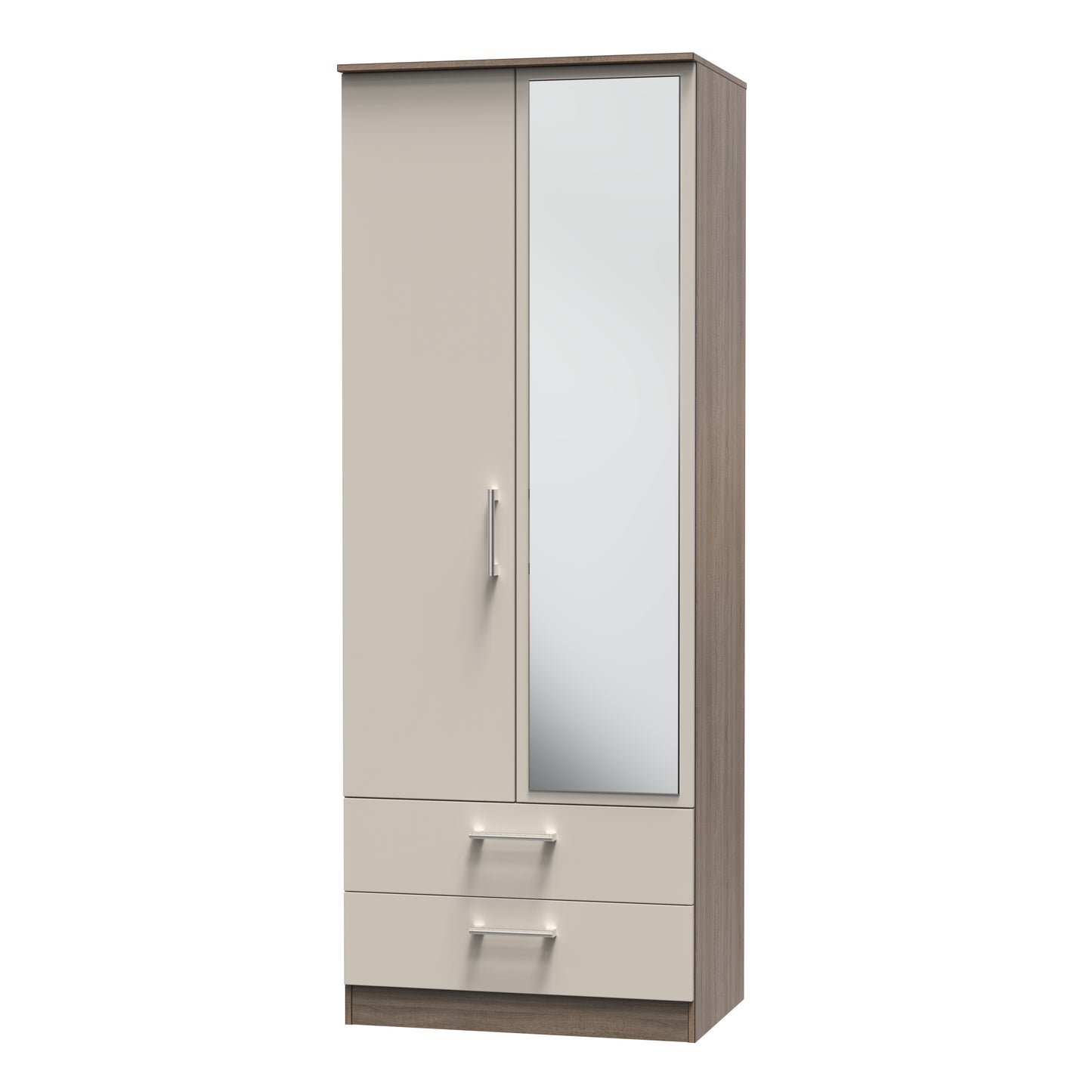 Sorrento 2 Door 2 Drawer Wardrobe With Mirror Right Door Sheffield Discount Furniture