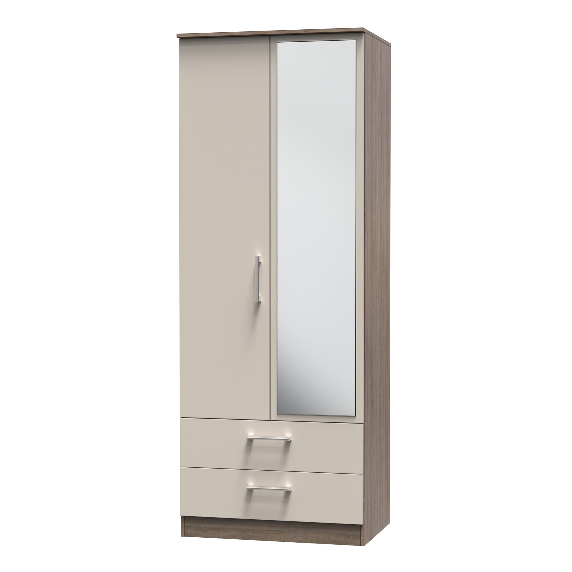 Sorrento 2 Door 2 Drawer Wardrobe With Mirror Right Door Sheffield Discount Furniture