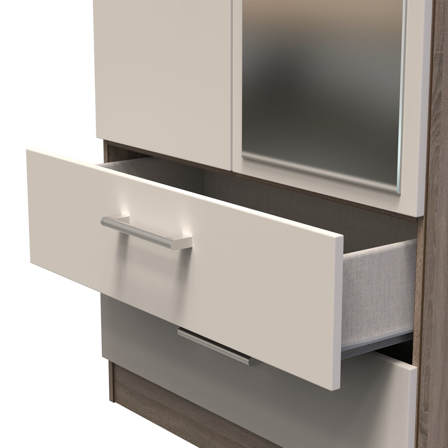 Sorrento 2 Door 2 Drawer Wardrobe With Mirror Right Door Sheffield Discount Furniture