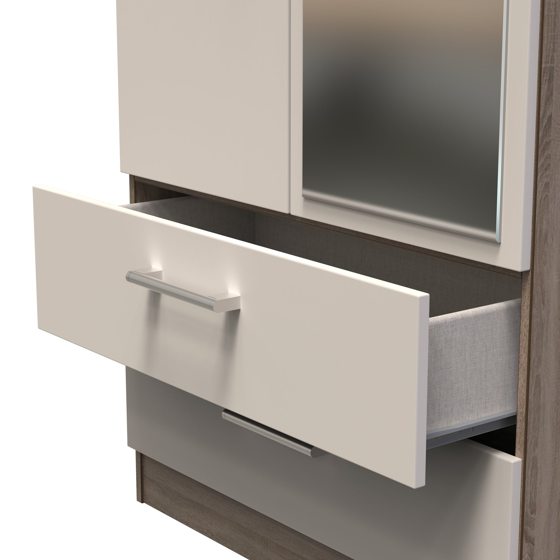 Sorrento 2 Door 2 Drawer Wardrobe With Mirror Right Door Sheffield Discount Furniture