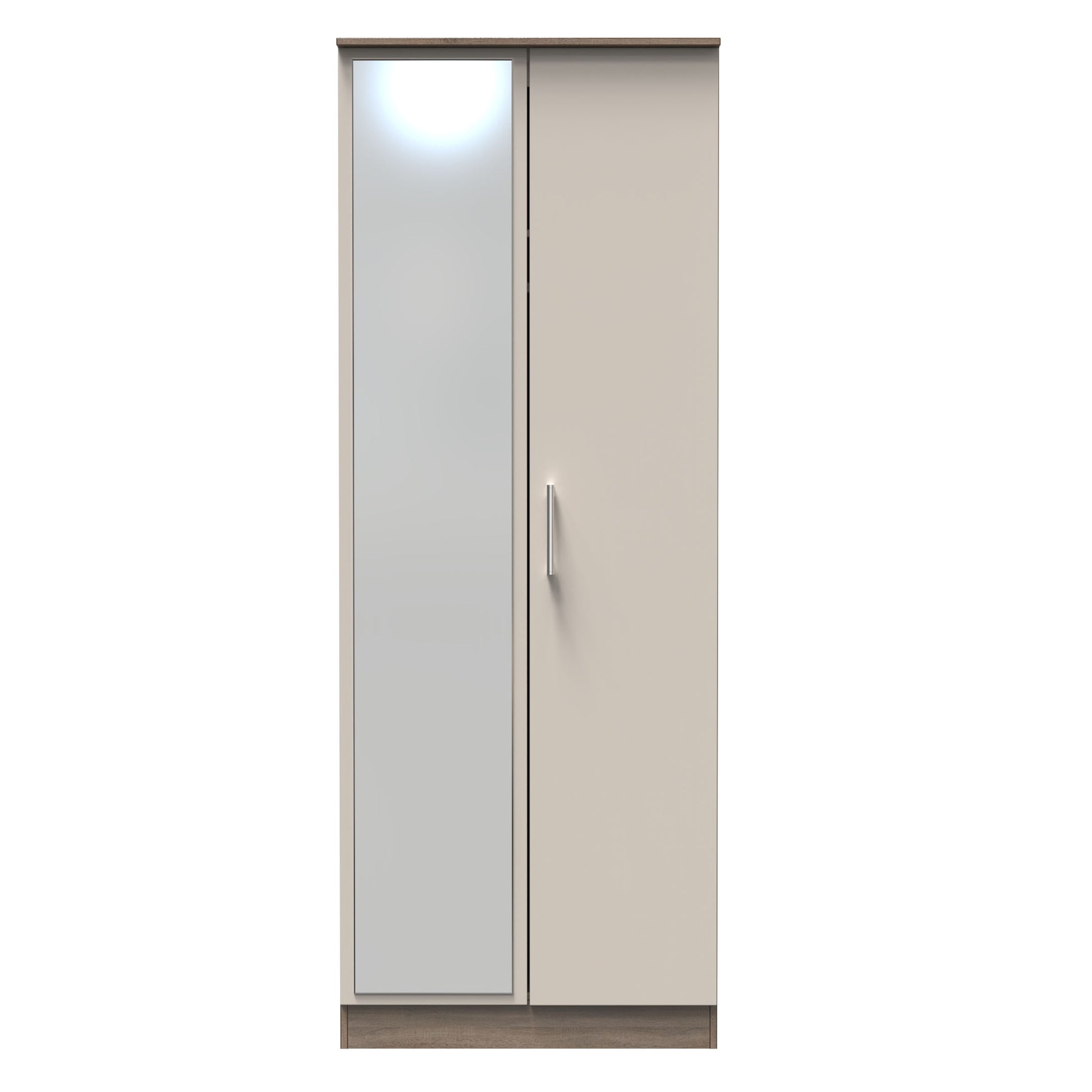 Sorrento 2 Door Wardrobe With Mirror Left Door Sheffield Discount Furniture