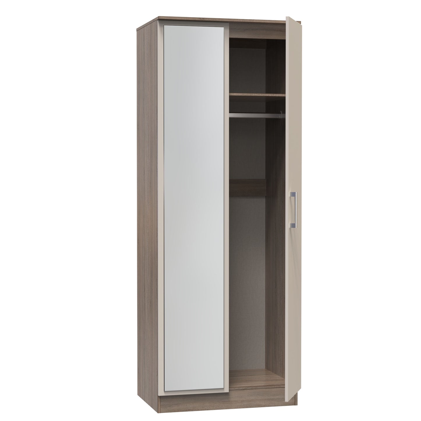 Sorrento 2 Door Wardrobe With Mirror Left Door Sheffield Discount Furniture