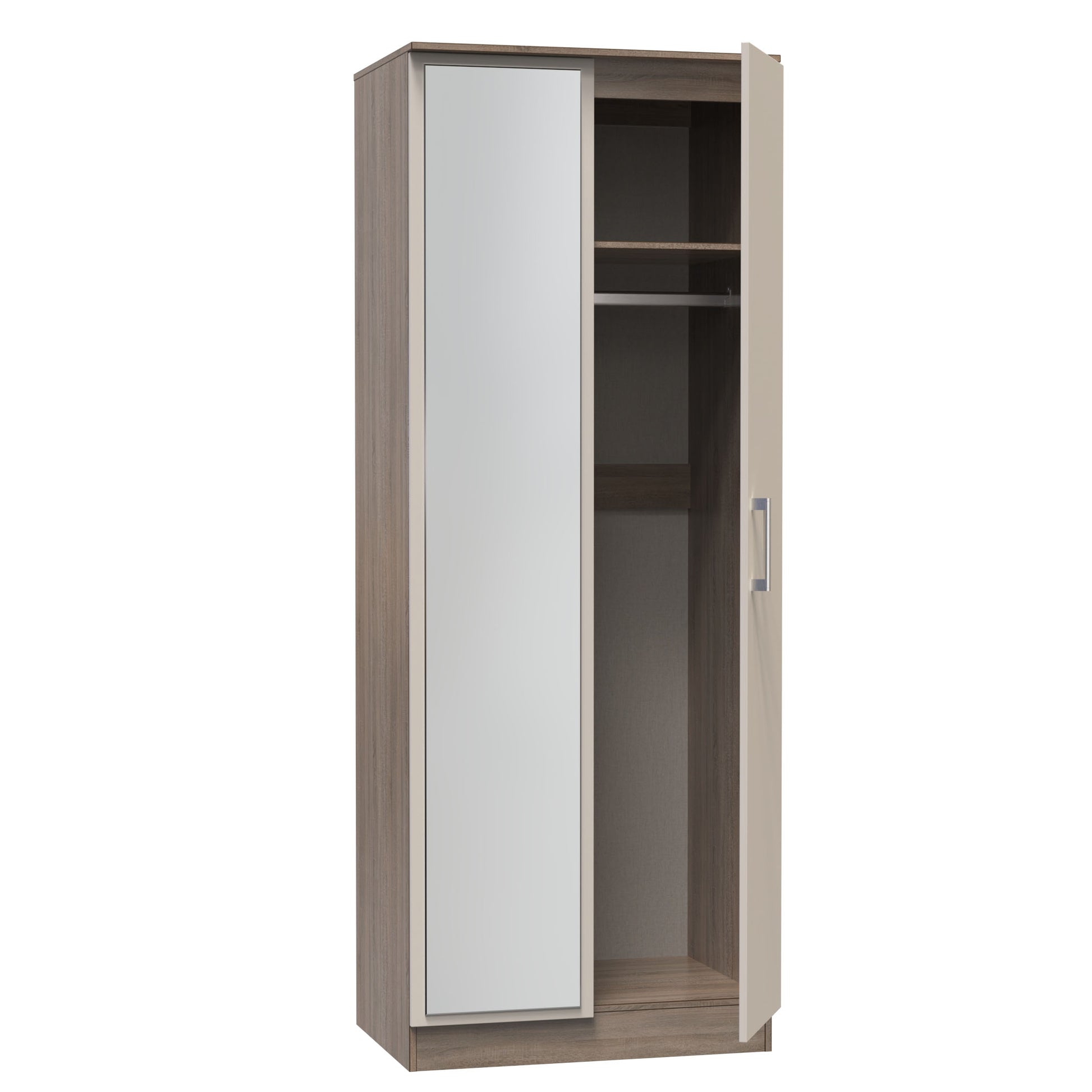 Sorrento 2 Door Wardrobe With Mirror Left Door Sheffield Discount Furniture