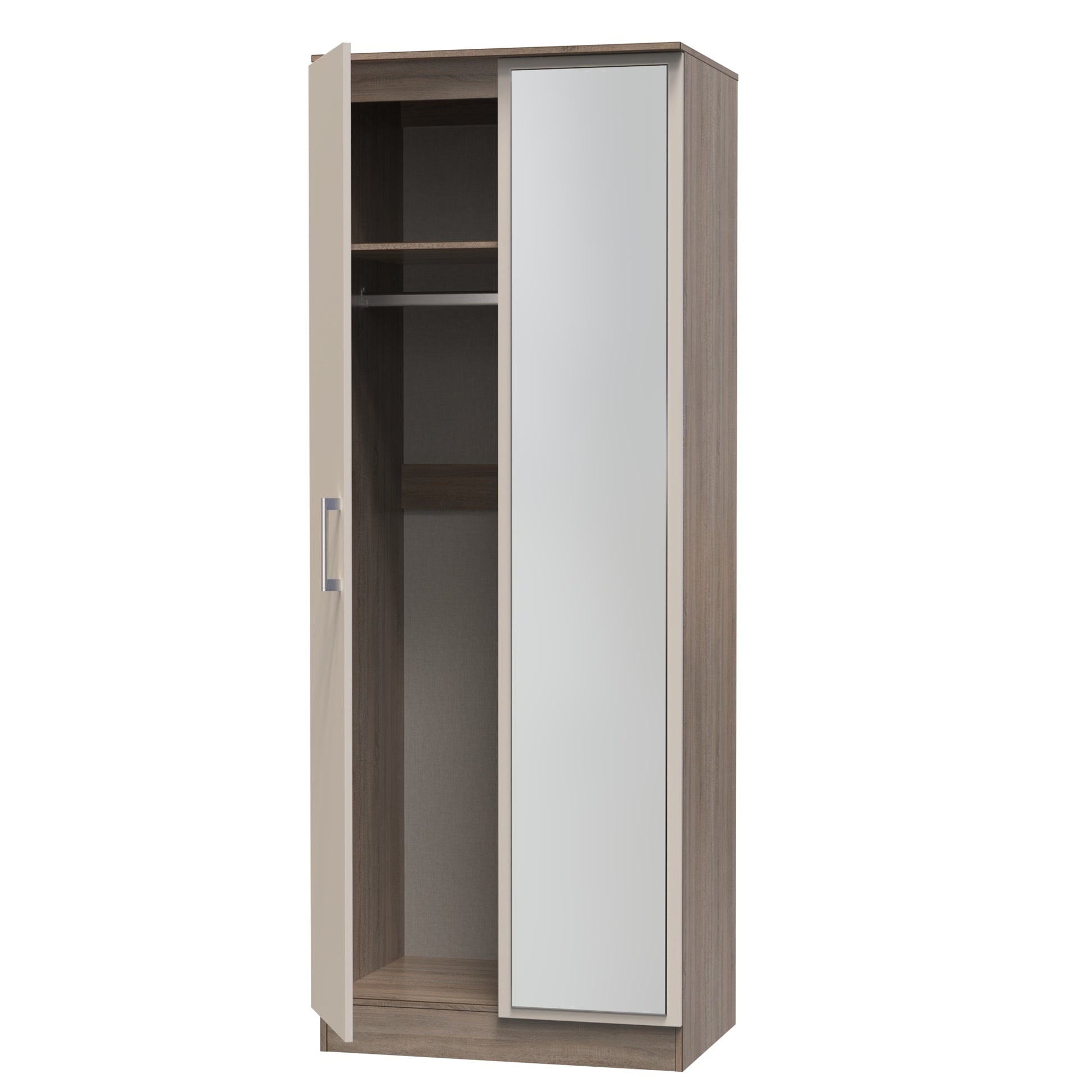 Sorrento 2 Door Wardrobe With Mirror Right Door Sheffield Discount Furniture