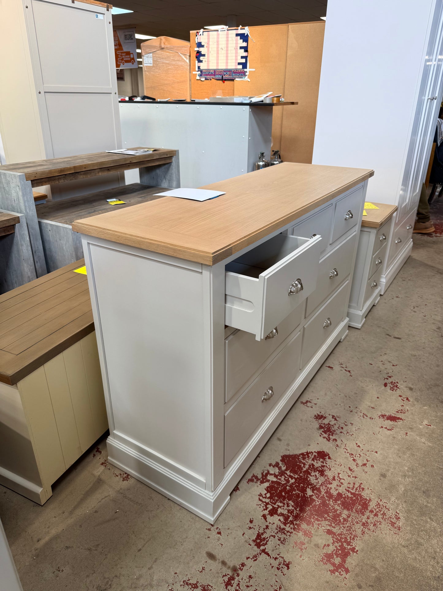 Olive 7-Drawer Long Chest