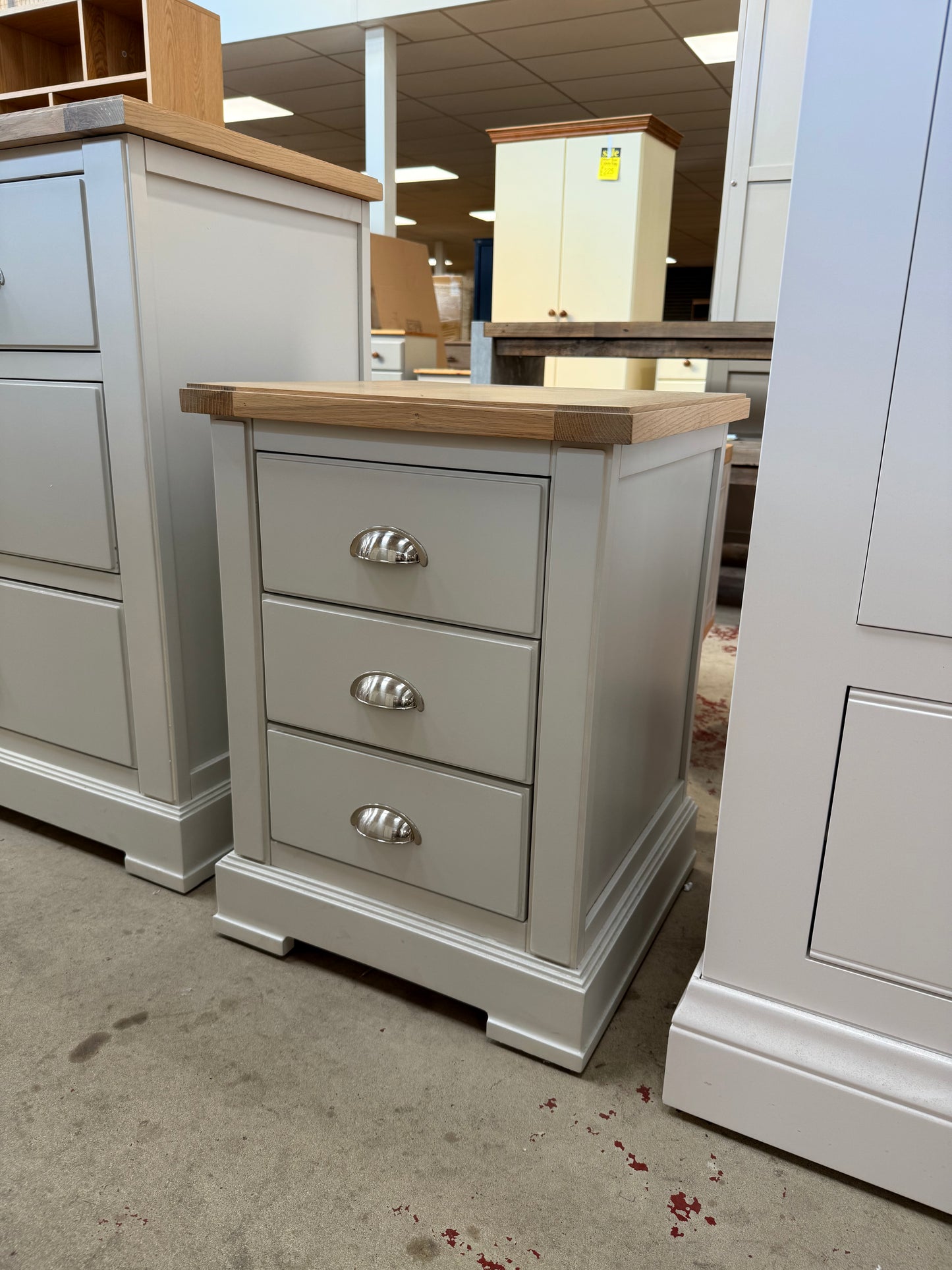 Olive 3-Drawer Bedside Table