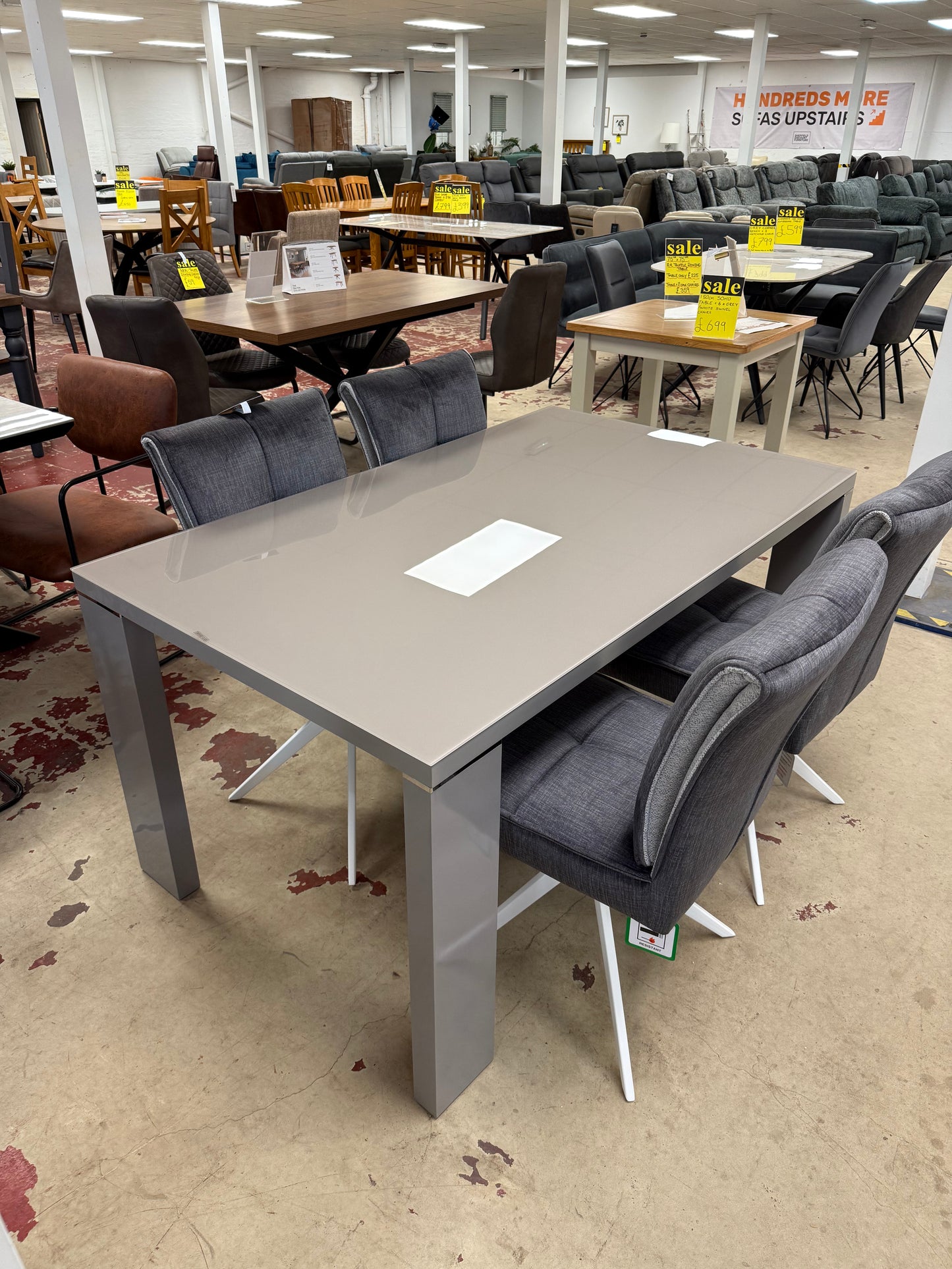 Soho Glass Table + 6 Swivel Chairs