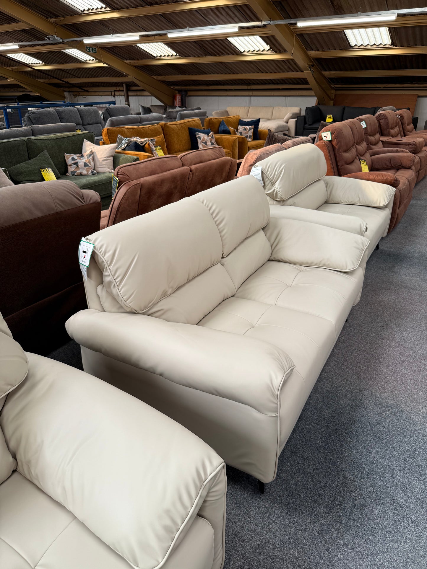 Cream Leather Air Sofas (Multiple Options)