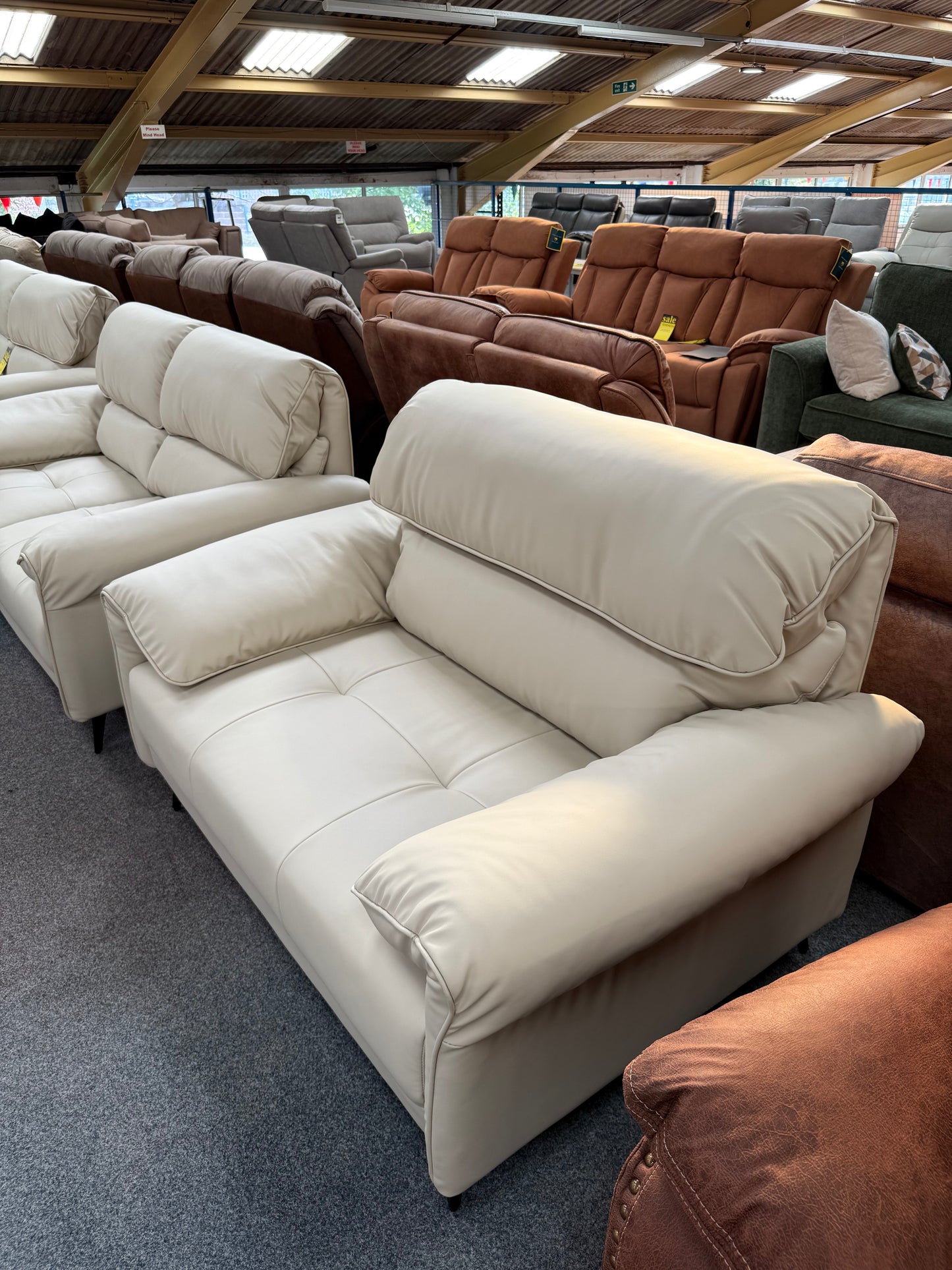 Cream Leather Air Sofas (Multiple Options)