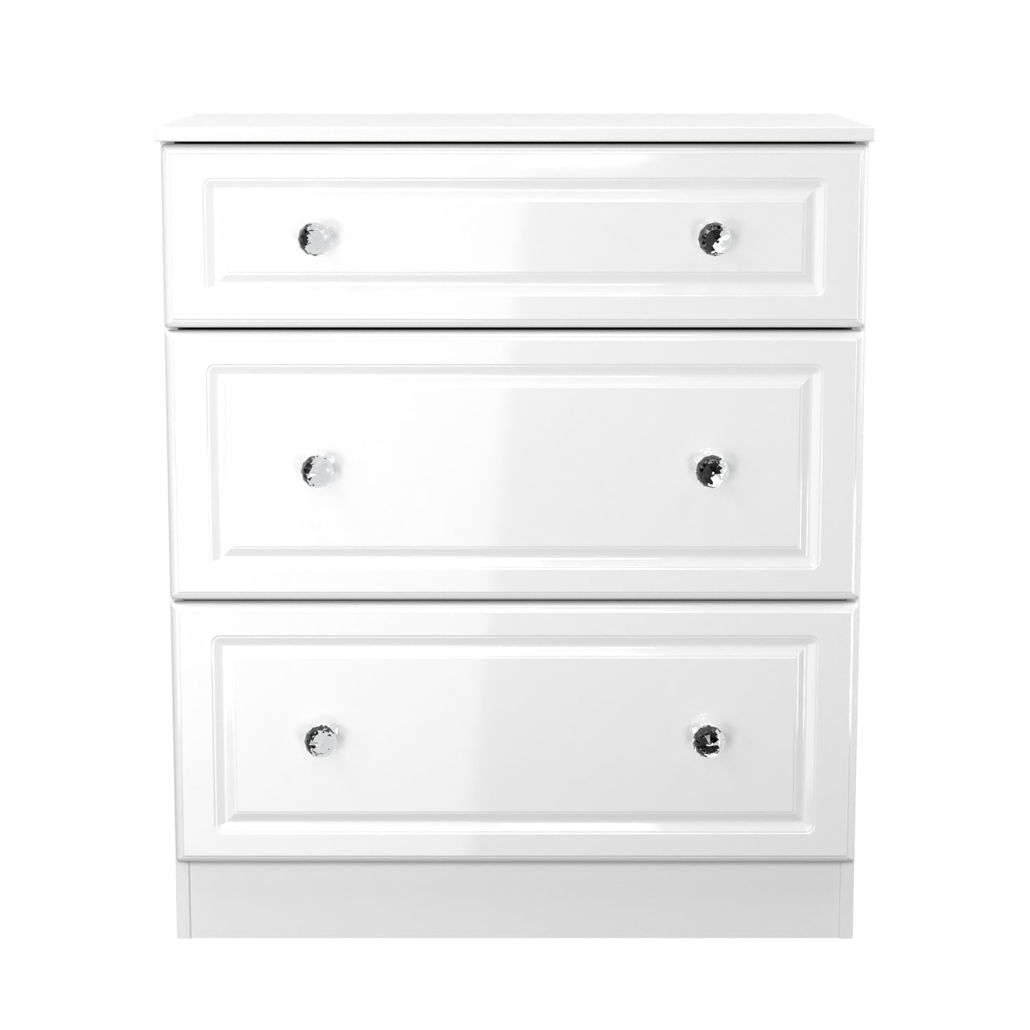 Lisbon White Gloss 3 Drawer Deep Chest Sheffield Discount Furniture