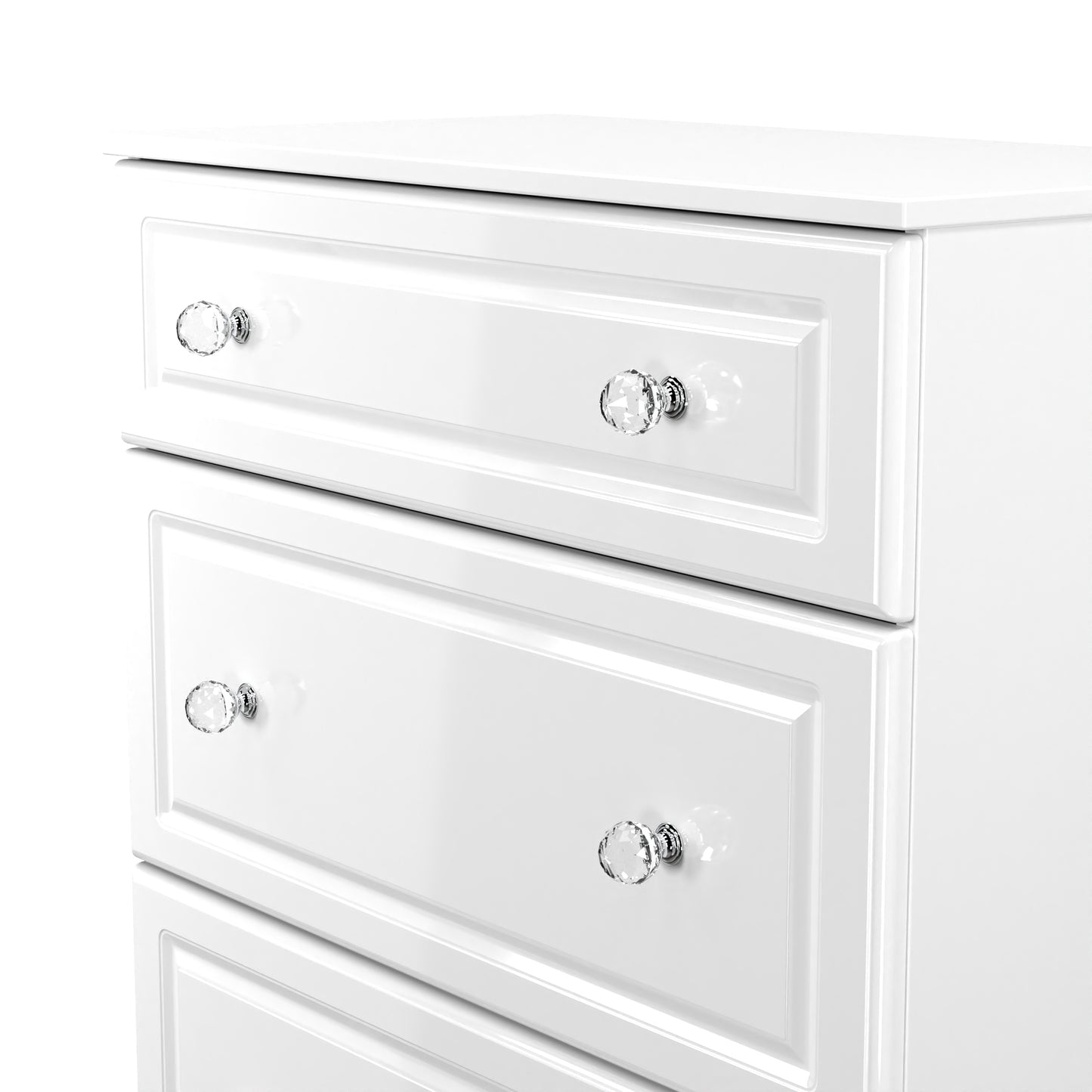 Lisbon White Gloss 3 Drawer Deep Chest Sheffield Discount Furniture