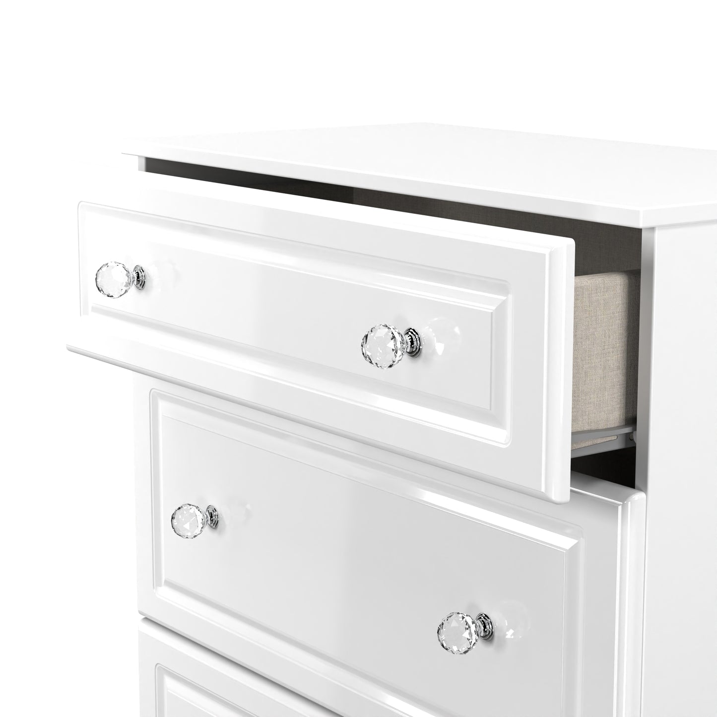 Lisbon White Gloss 3 Drawer Deep Chest Sheffield Discount Furniture