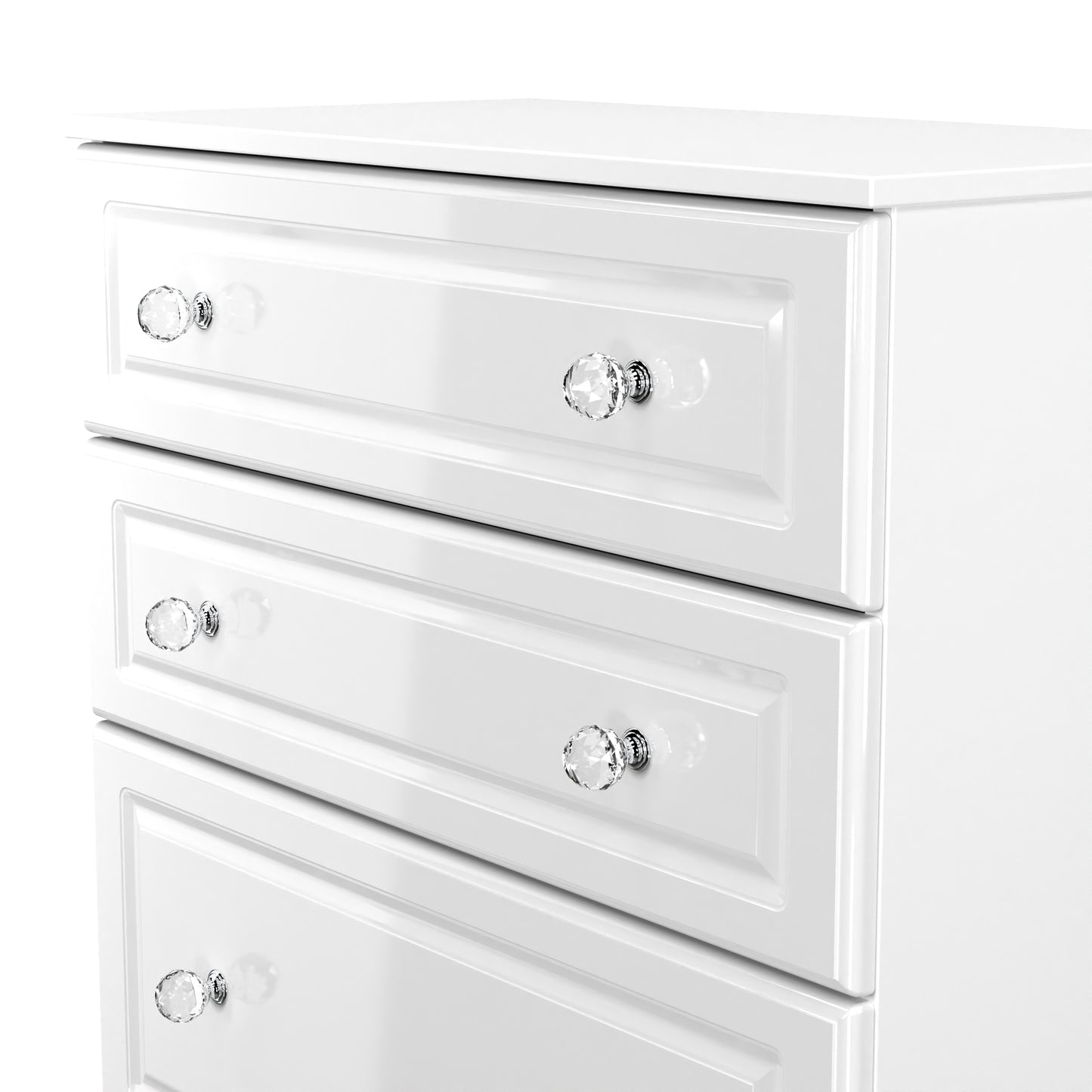 Lisbon White Gloss 4 Drawer Deep Chest Sheffield Discount Furniture