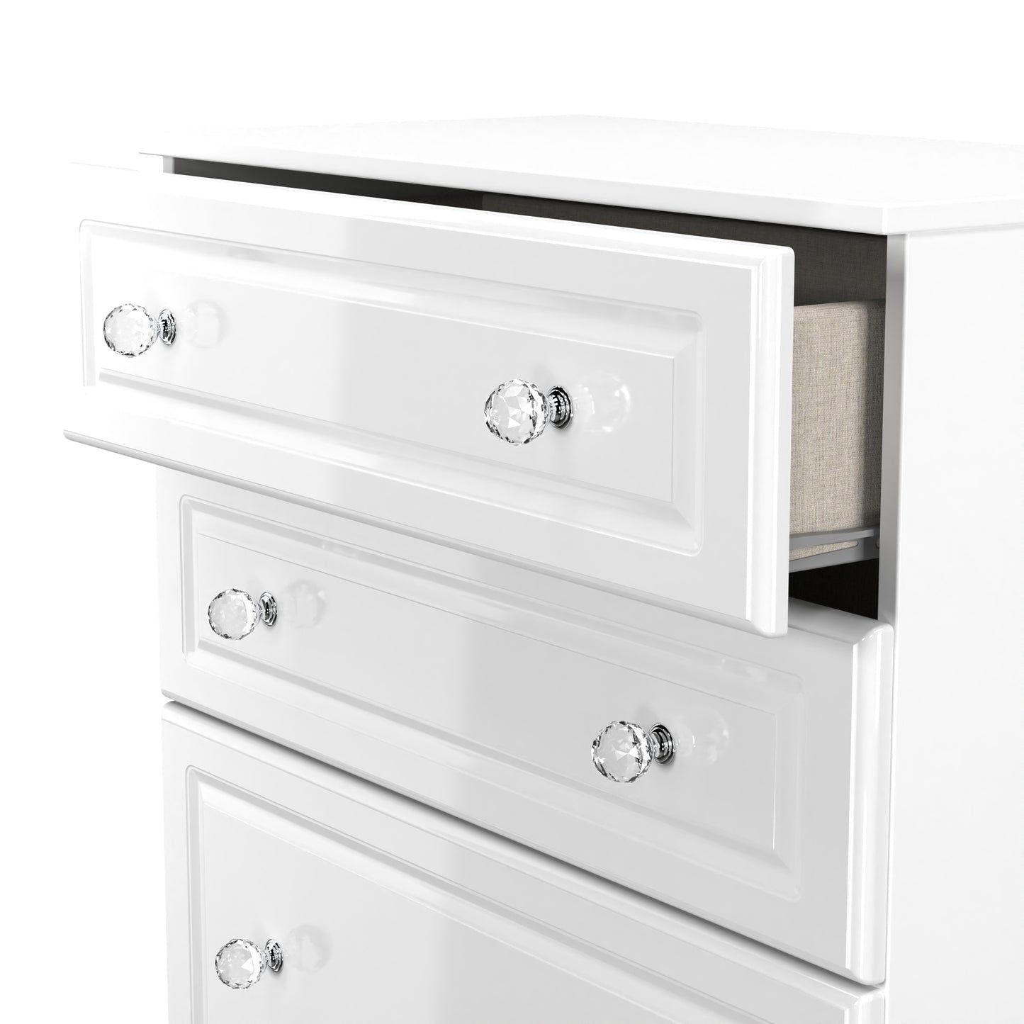 Lisbon White Gloss 4 Drawer Deep Chest Sheffield Discount Furniture