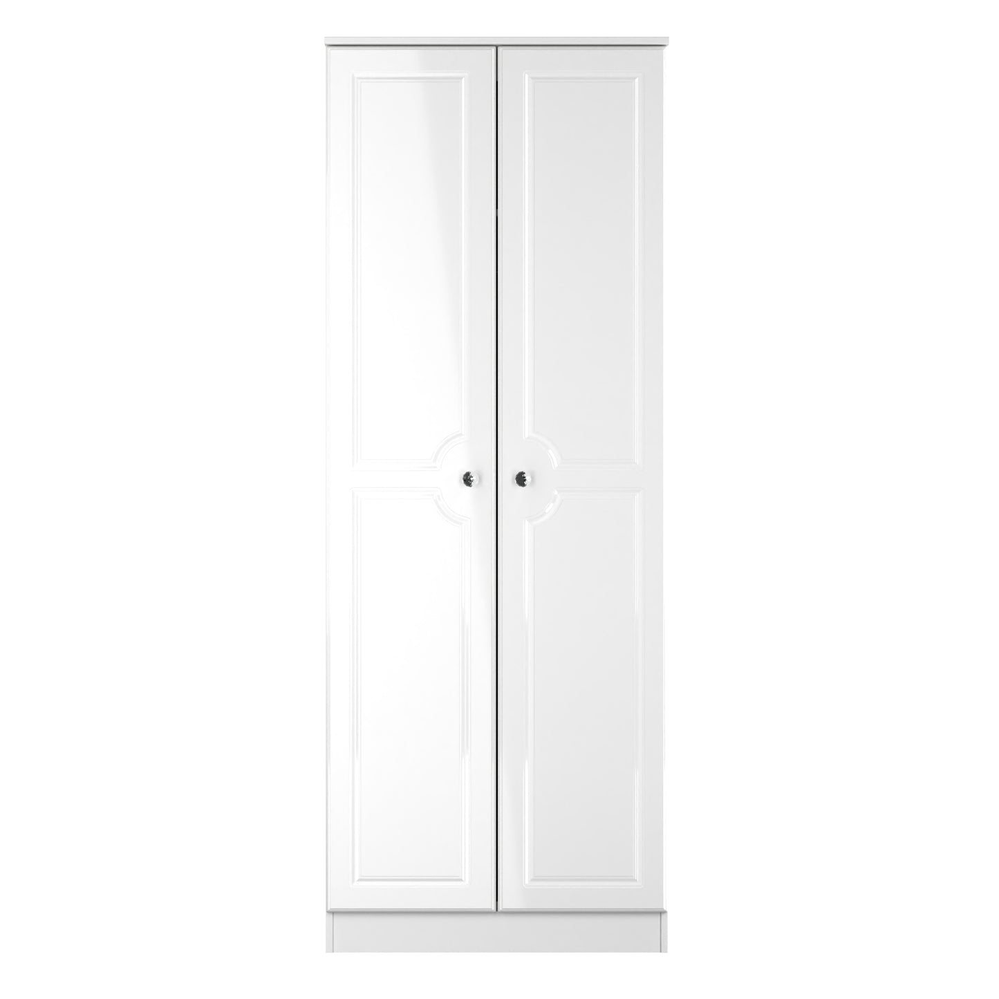 Lisbon White Gloss 2 Door Plain Wardrobe Sheffield Discount Furniture