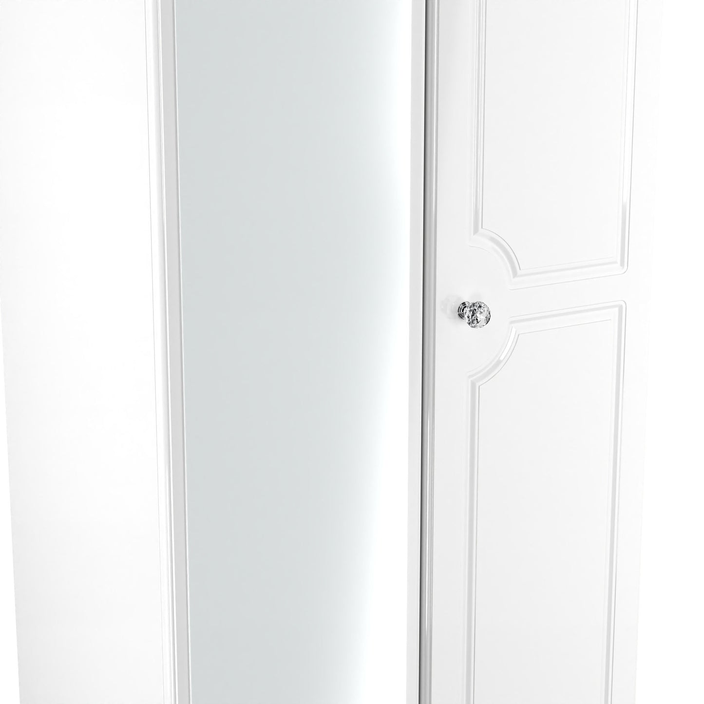 Lisbon White Gloss 2 Door Wardrobe With Mirror Left Door Sheffield Discount Furniture