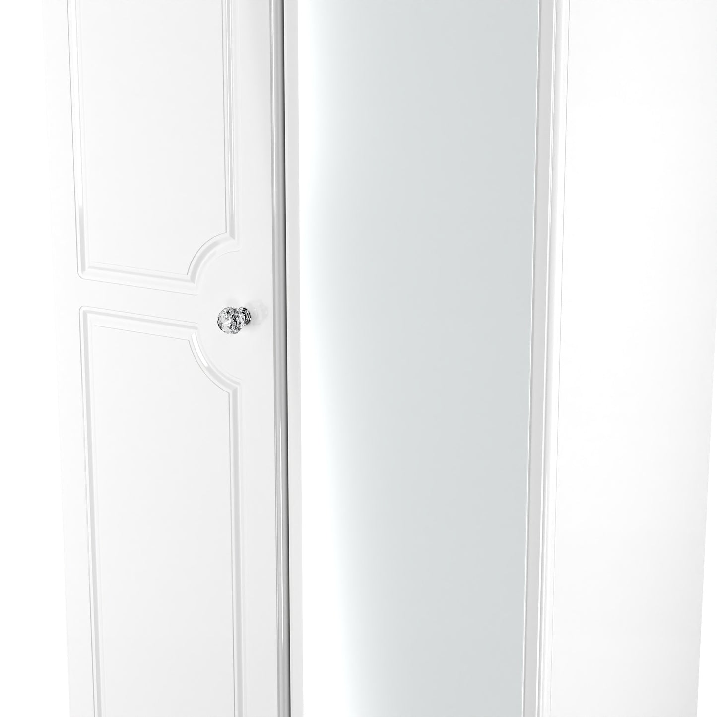 Lisbon White Gloss 2 Door Wardrobe With Mirror Right Door Sheffield Discount Furniture