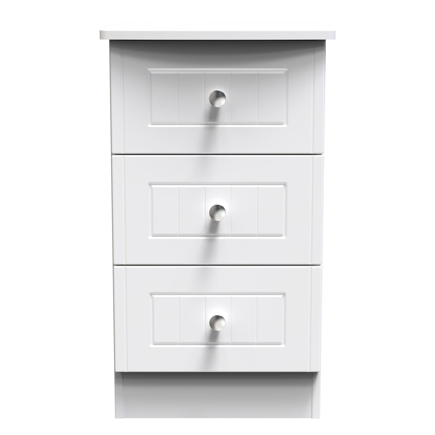 Miami White Matt 3 Drawer Bedside Cabinet Sheffield Discount Furniture