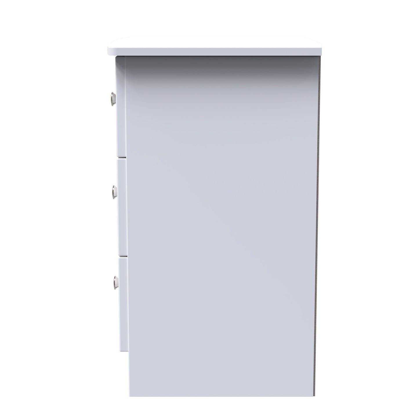 Miami White Matt 3 Drawer Bedside Cabinet Sheffield Discount Furniture