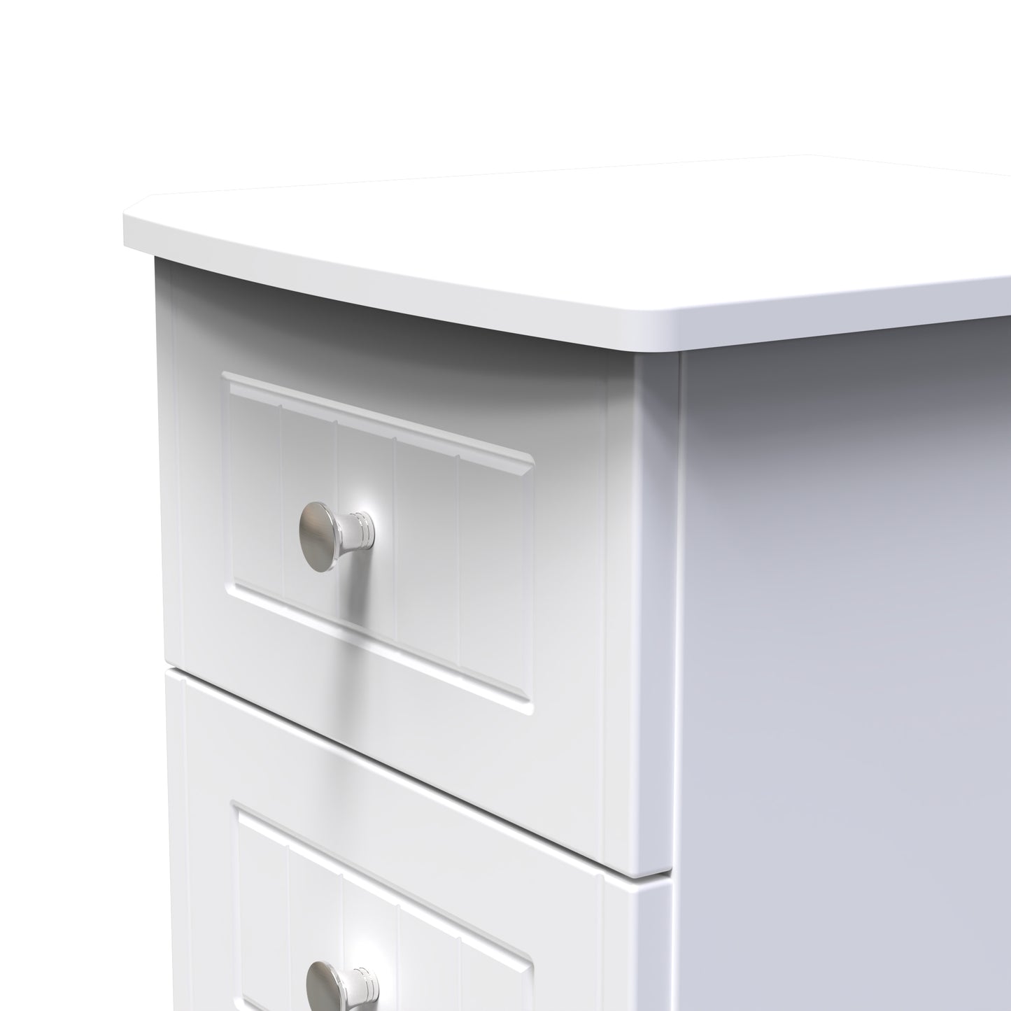 Miami White Matt 3 Drawer Bedside Cabinet Sheffield Discount Furniture