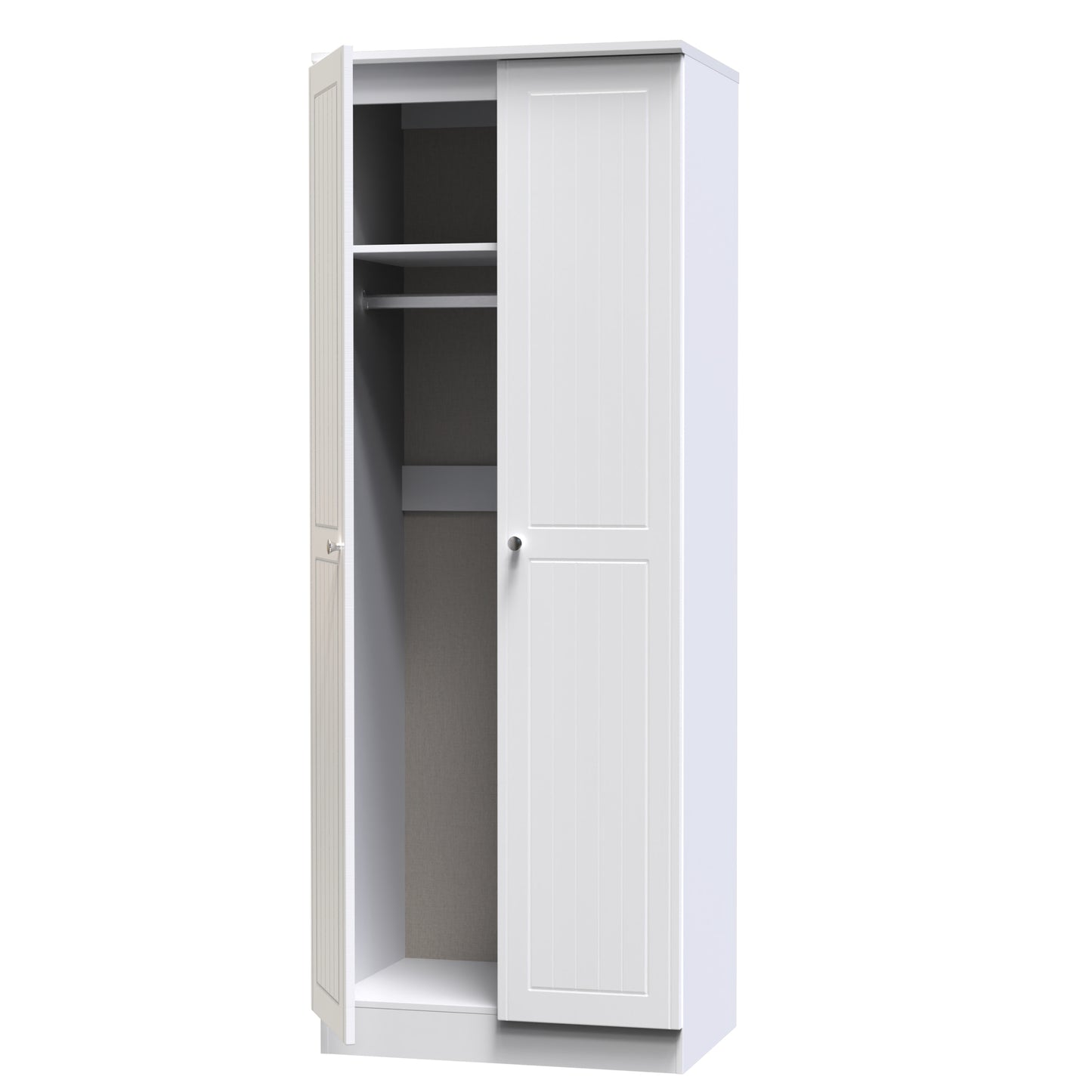 Miami White Matt 2 Door Plain Wardrobe Sheffield Discount Furniture