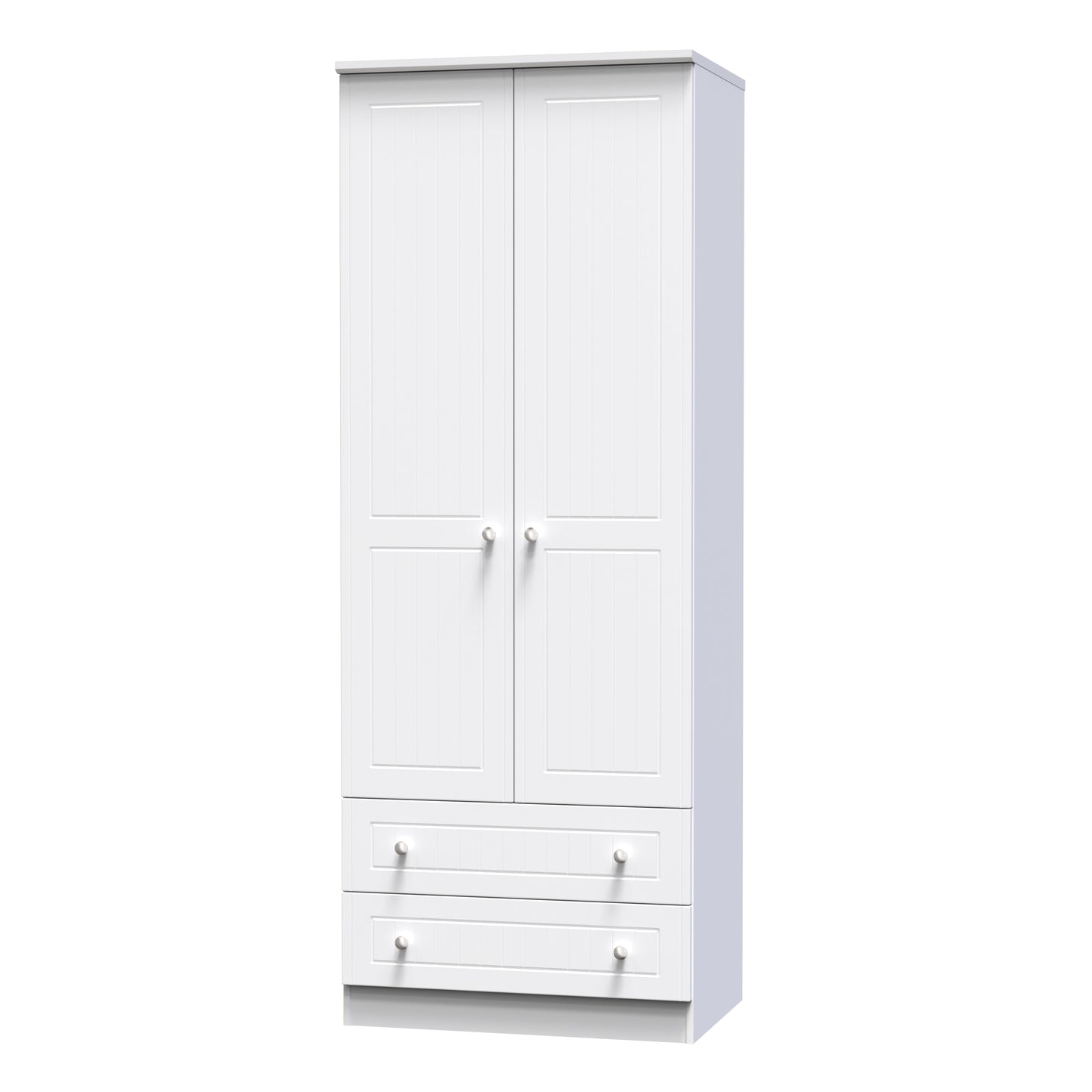 Miami White Matt 2 Door 2 Drawer Wardrobe Sheffield Discount Furniture