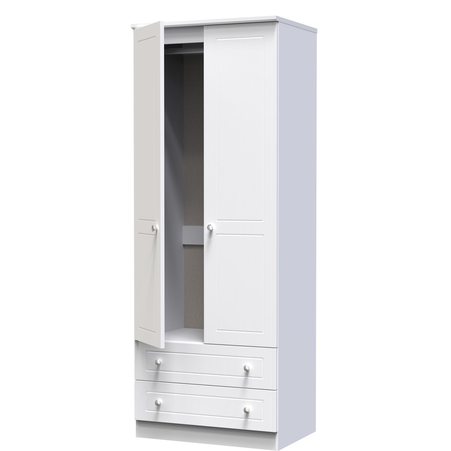 Miami White Matt 2 Door 2 Drawer Wardrobe Sheffield Discount Furniture