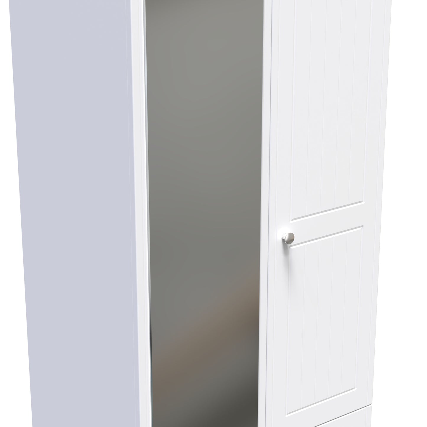 Miami White Matt 2 Door 2 Drawer Wardrobe With Mirror Left Door Sheffield Discount Furniture