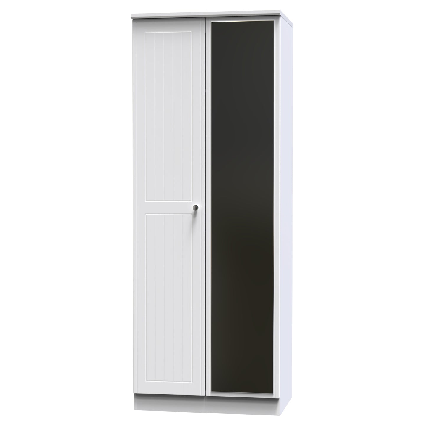 Miami White Matt 2 Door Wardrobe With Mirror Right Door Sheffield Discount Furniture