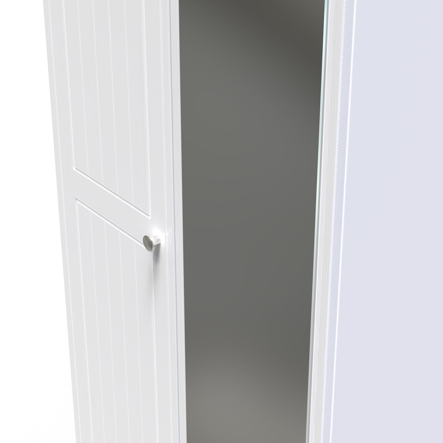 Miami White Matt 2 Door Wardrobe With Mirror Right Door Sheffield Discount Furniture