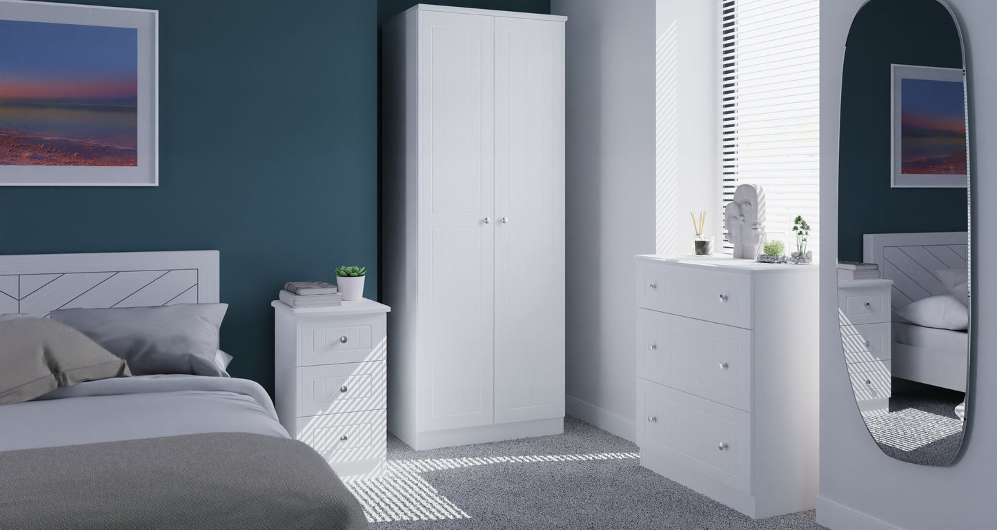 Miami White Matt 3 Drawer Deep Chest Sheffield Discount Furniture