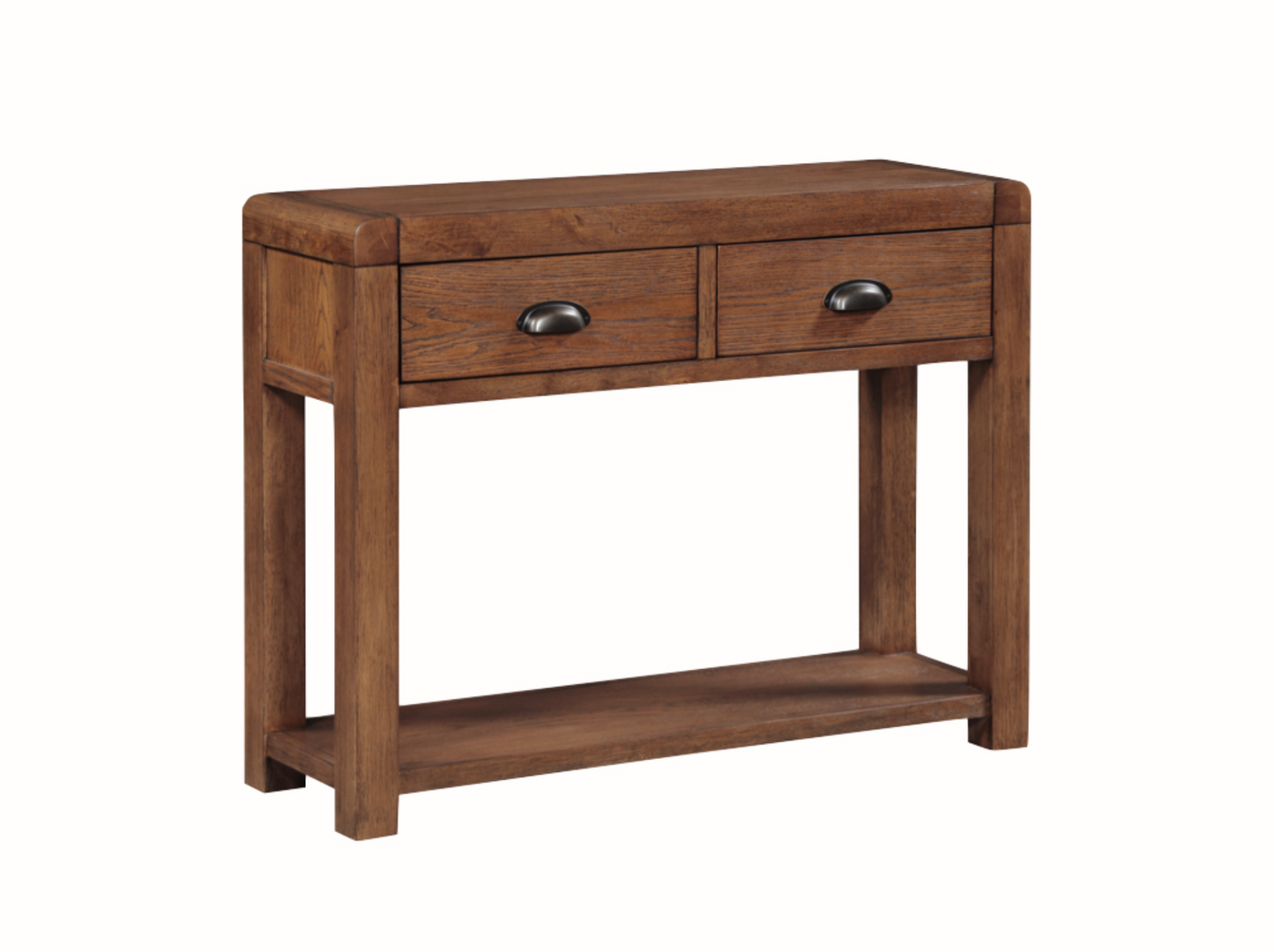 Oakridge Dark Oak 2 Drawer Hall Table Dining Room / Sideboards and Cabinets Sheffield Discount Furniture