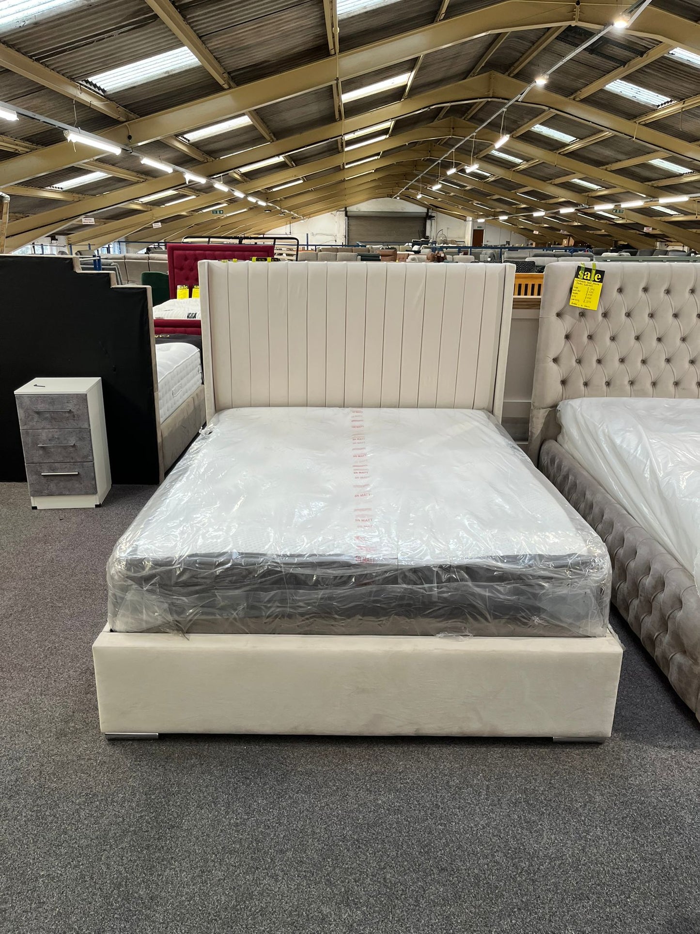 Dante Winged Frame Bed exc Mattress - 112 Fabrics - Storage Options Sheffield Discount Furniture