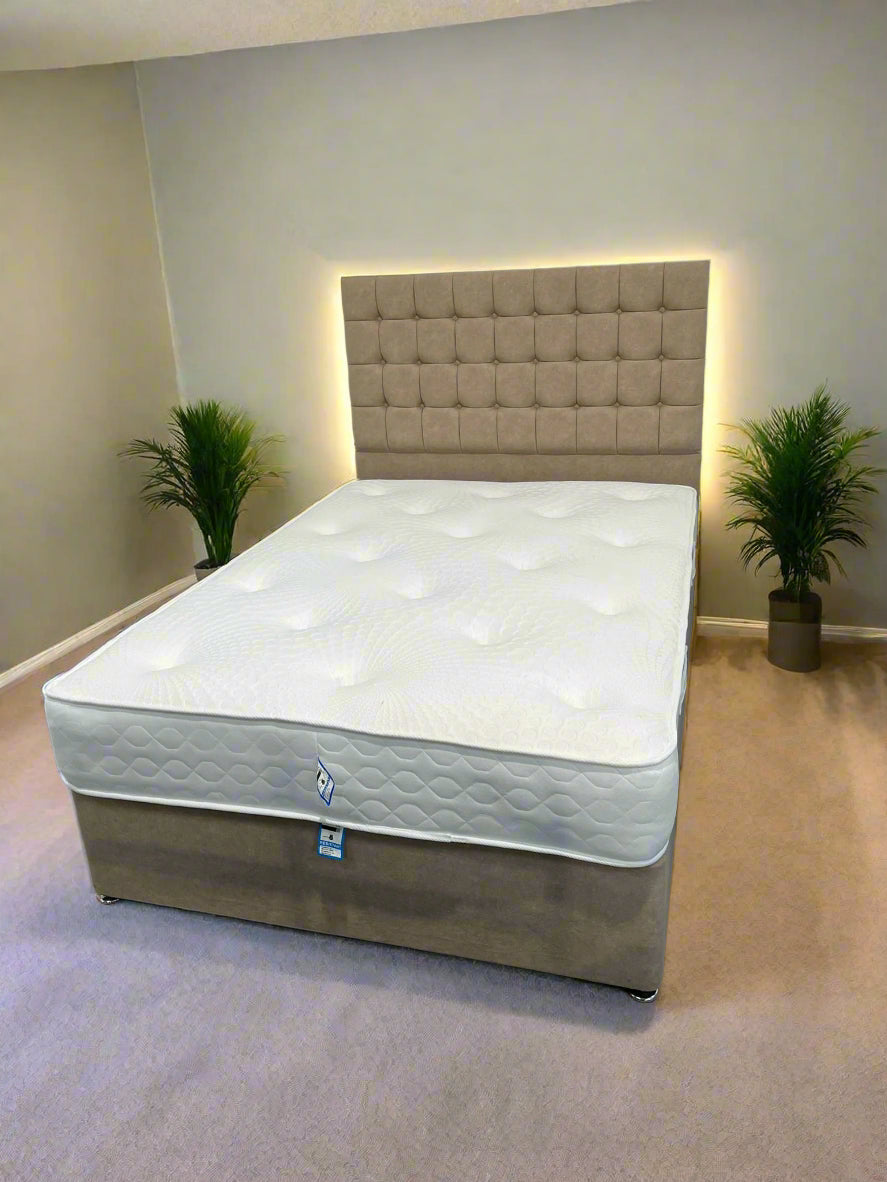 Romeo Divan Bed exc Mattress - 112 Fabrics - Storage Options Sheffield Discount Furniture