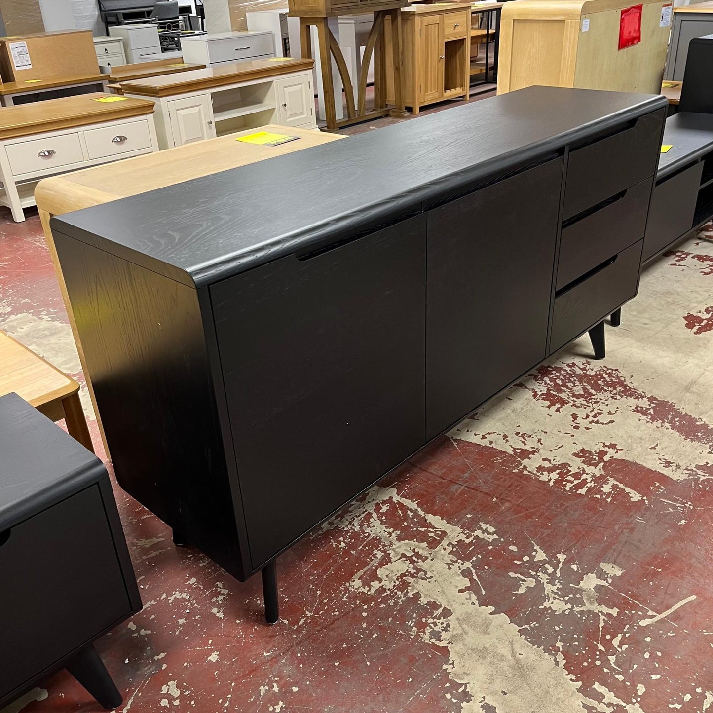 Carrington Lage Sideboard 2 Door 3 Drawer Black Sheffield Discount Furniture