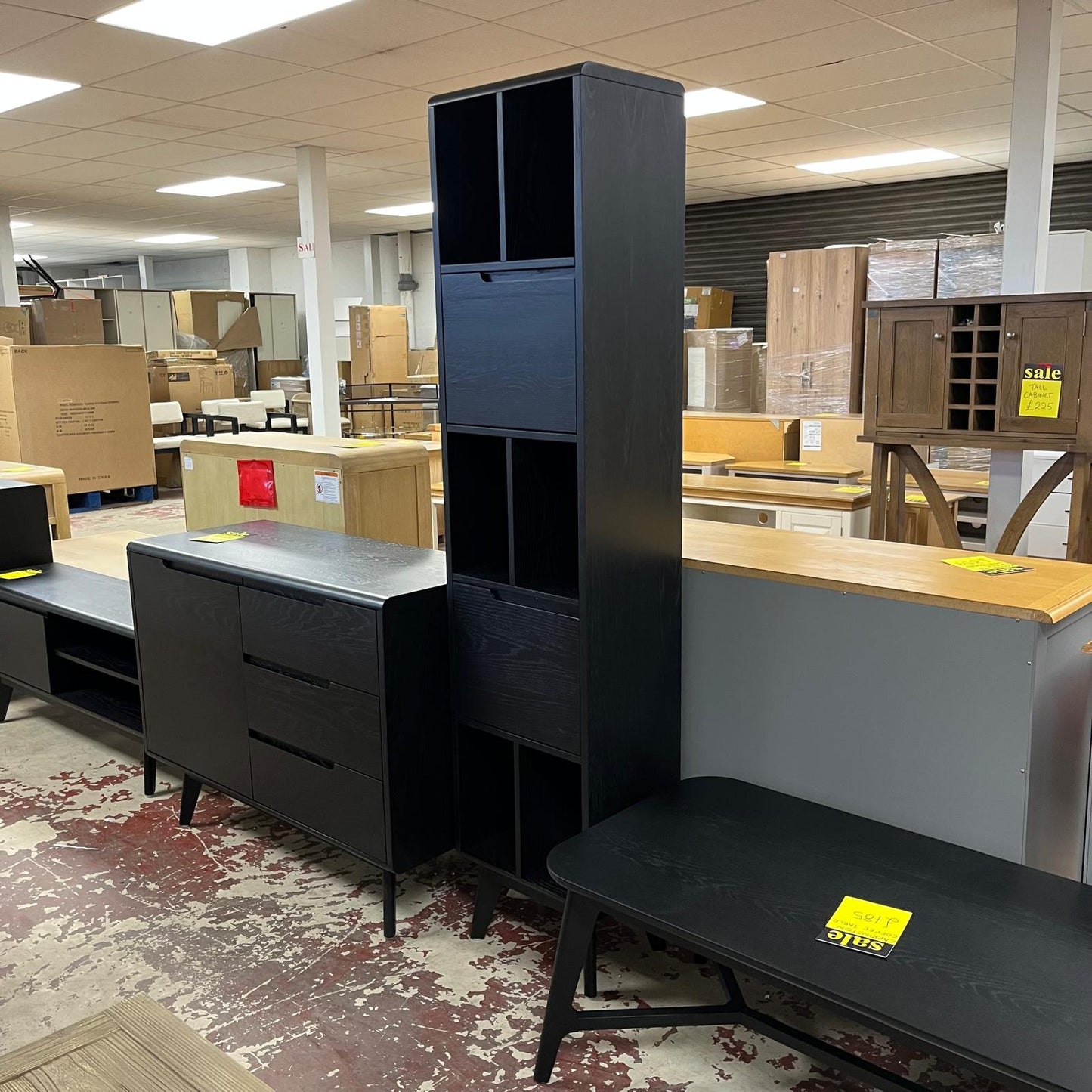 Carrington Slim Tall Bookcase Black Sheffield Discount Furniture