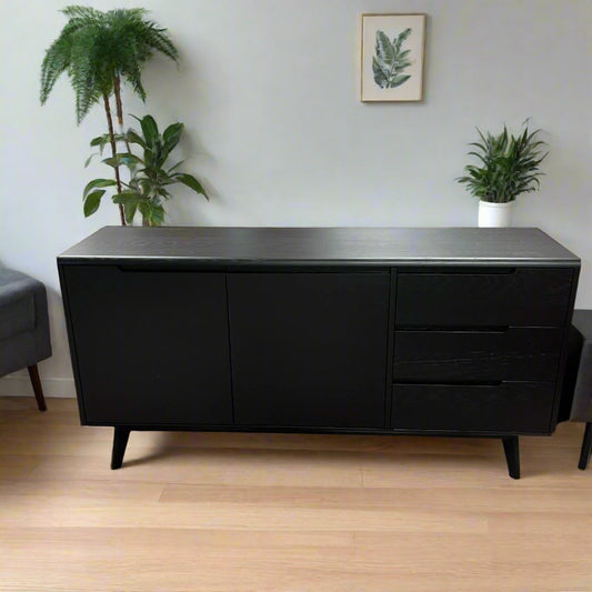 Carrington Lage Sideboard 2 Door 3 Drawer Black Sheffield Discount Furniture