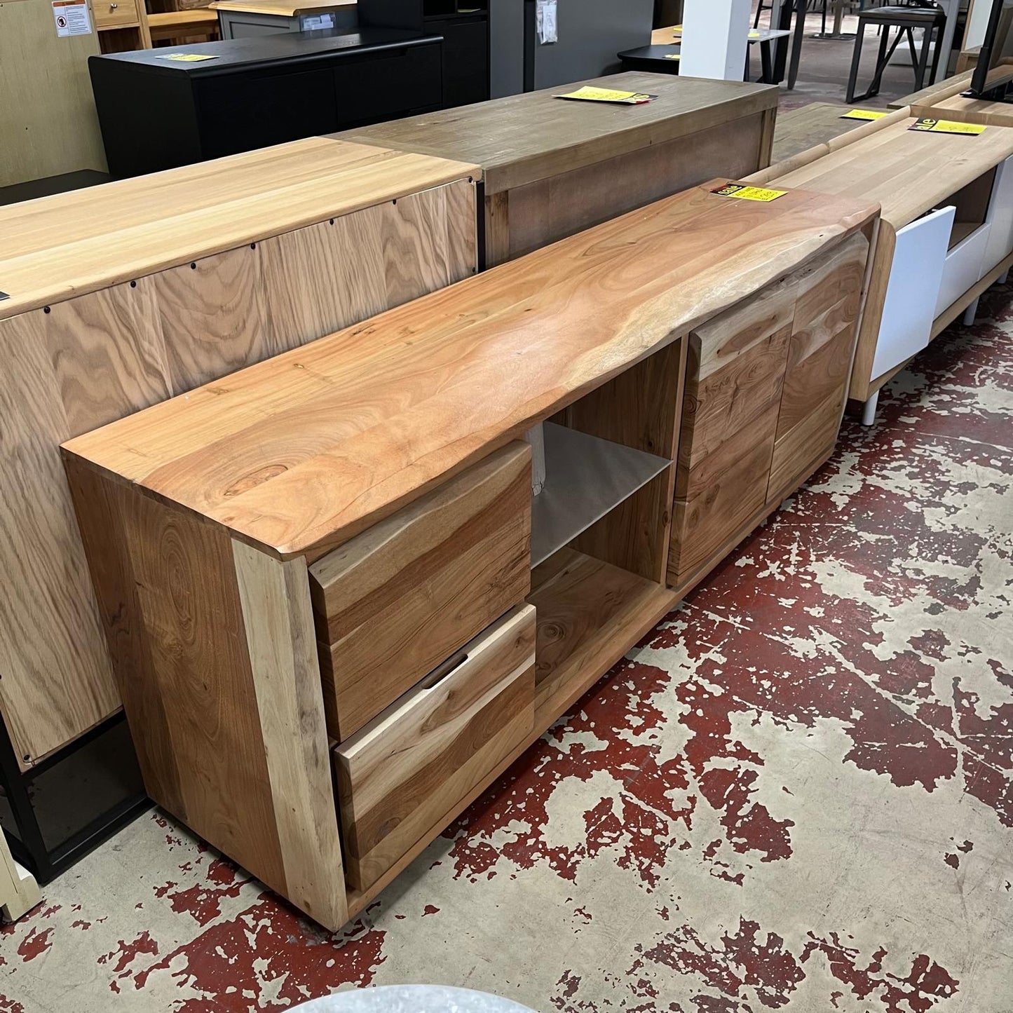 Solid Wood TV Stand 2 Door 2 Drawer And Shelf Sheffield Discount Furniture