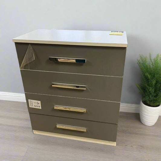 Chest Of 4 Drawers Grey And White Sheffield Discount Furniture