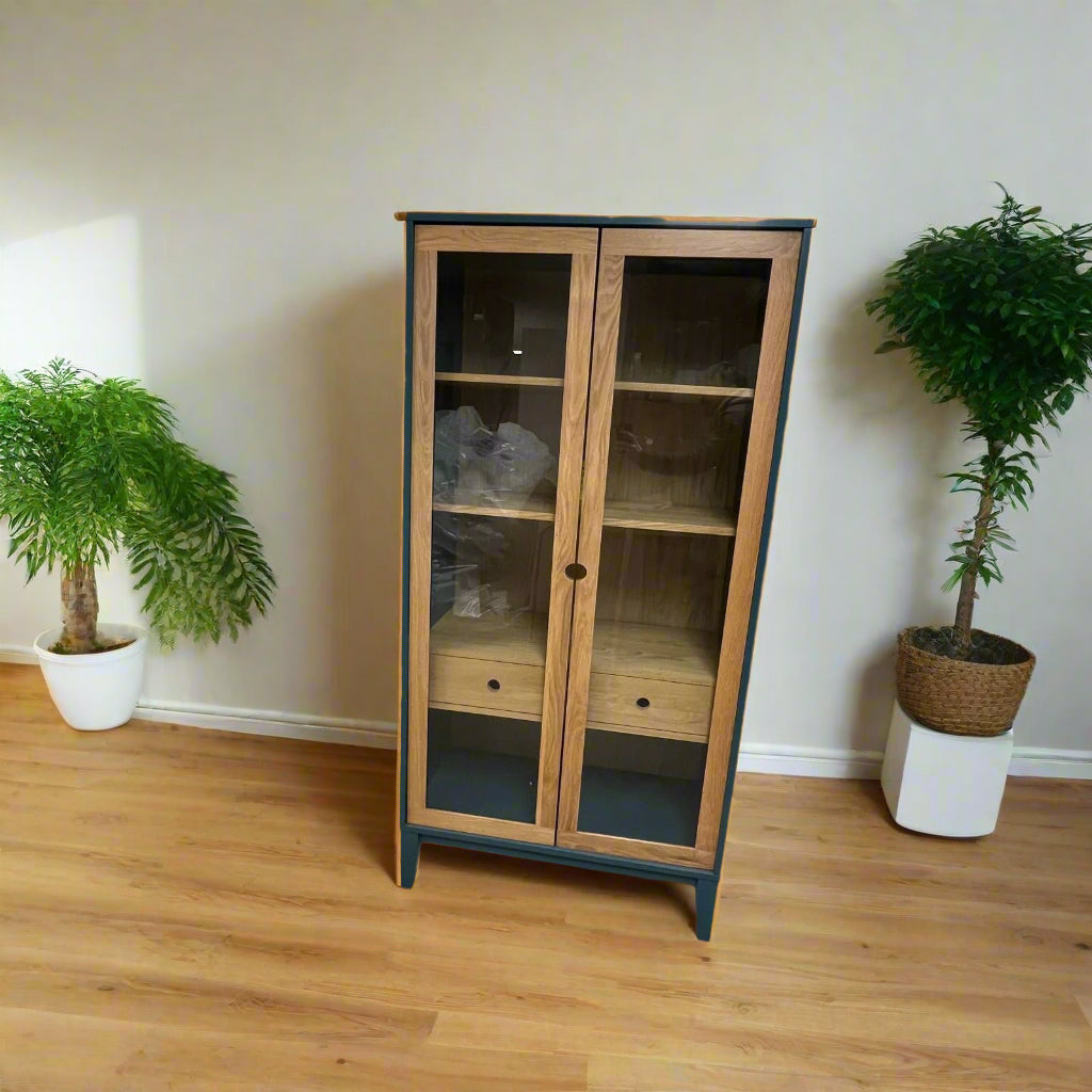 Display Cabinet Glazed With2 Doors And Drawers Sheffield Discount Furniture
